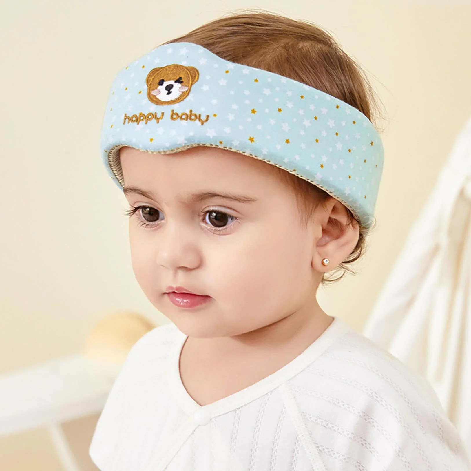 Casque Bébé Antichoc Protection Tête Anti-Chute Ajustable 6-36 Mois 18x6cm