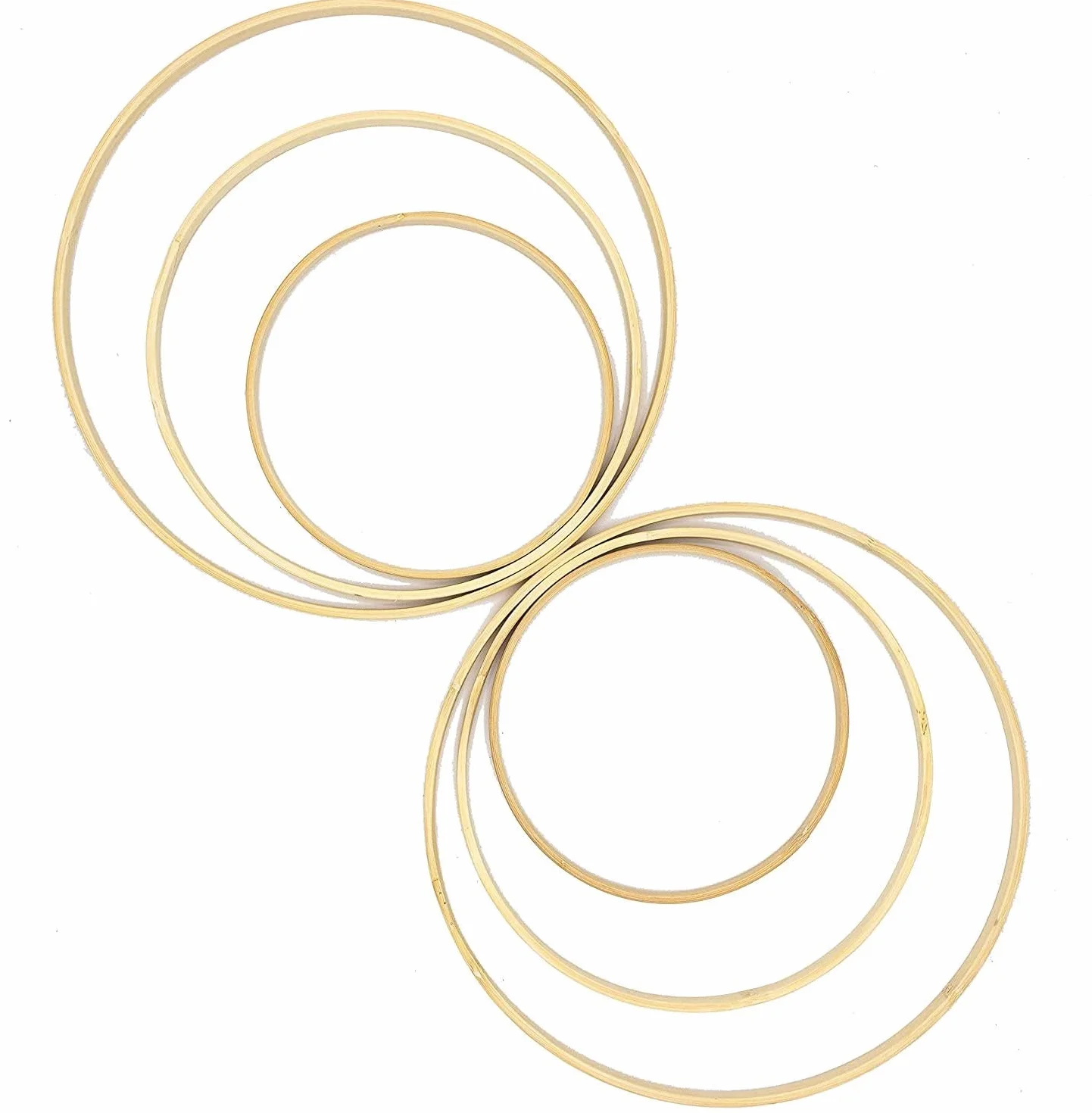Anneaux en bambou 50 cm lot de 3 pour attrape-rêves