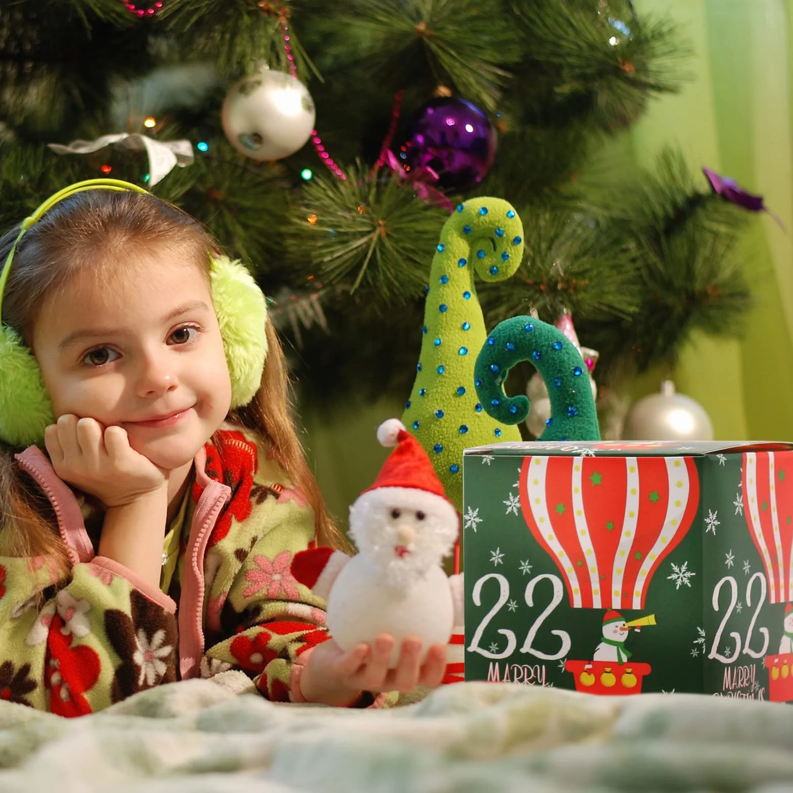 Calendrier de l'avent 2025 24 caisses pochettes cadeaux 7x7x7 cm