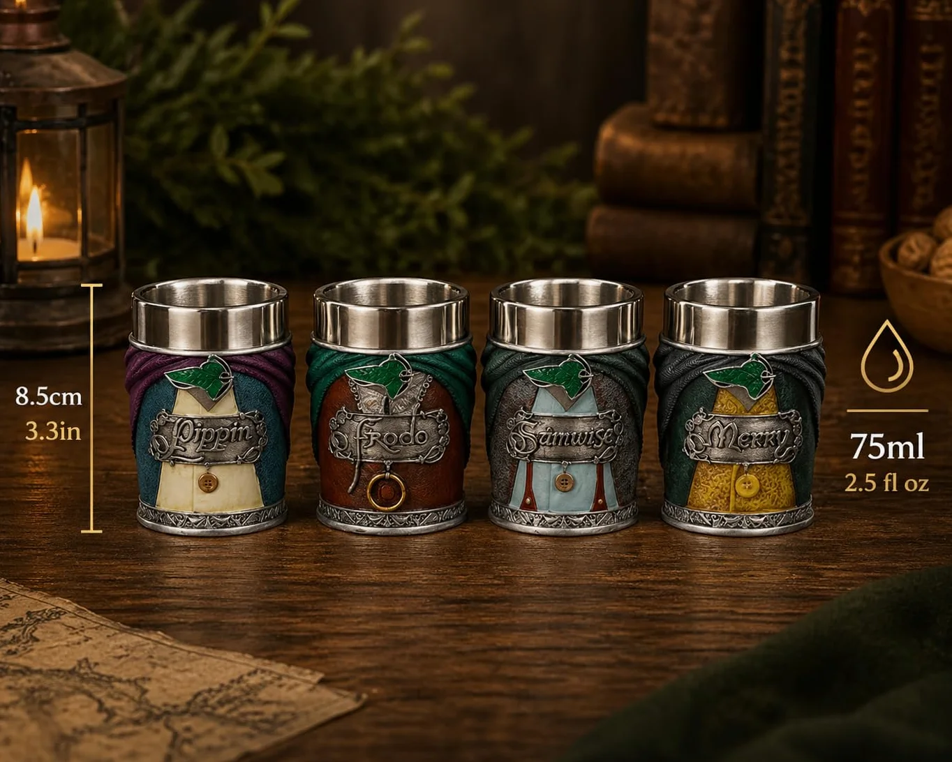 Nemesis Now Ensemble de verres à shot Hobbit sous licence officielle Seigneur des Anneaux Multicolore 0 cm B5892V2