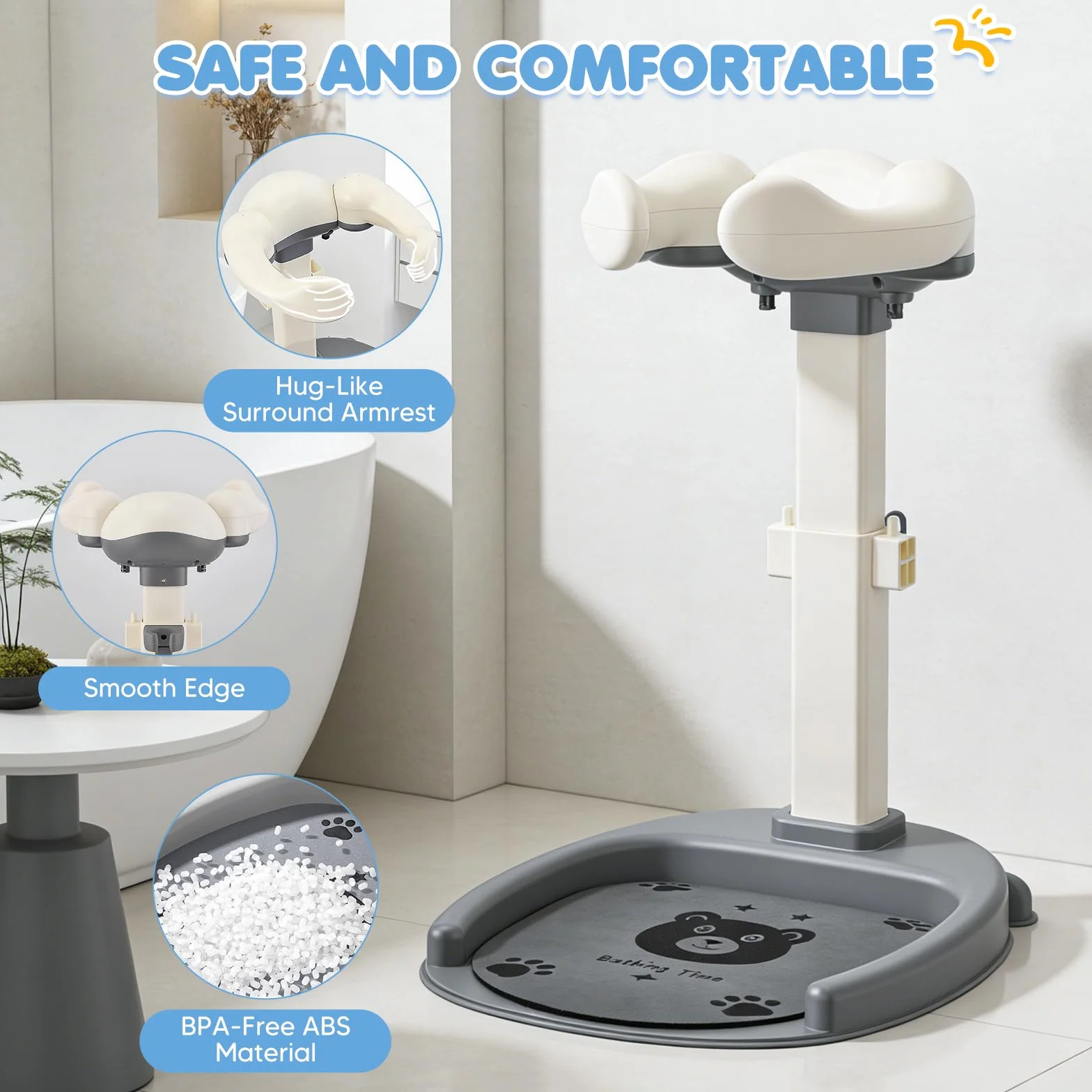 Support de douche pour bébé blanc