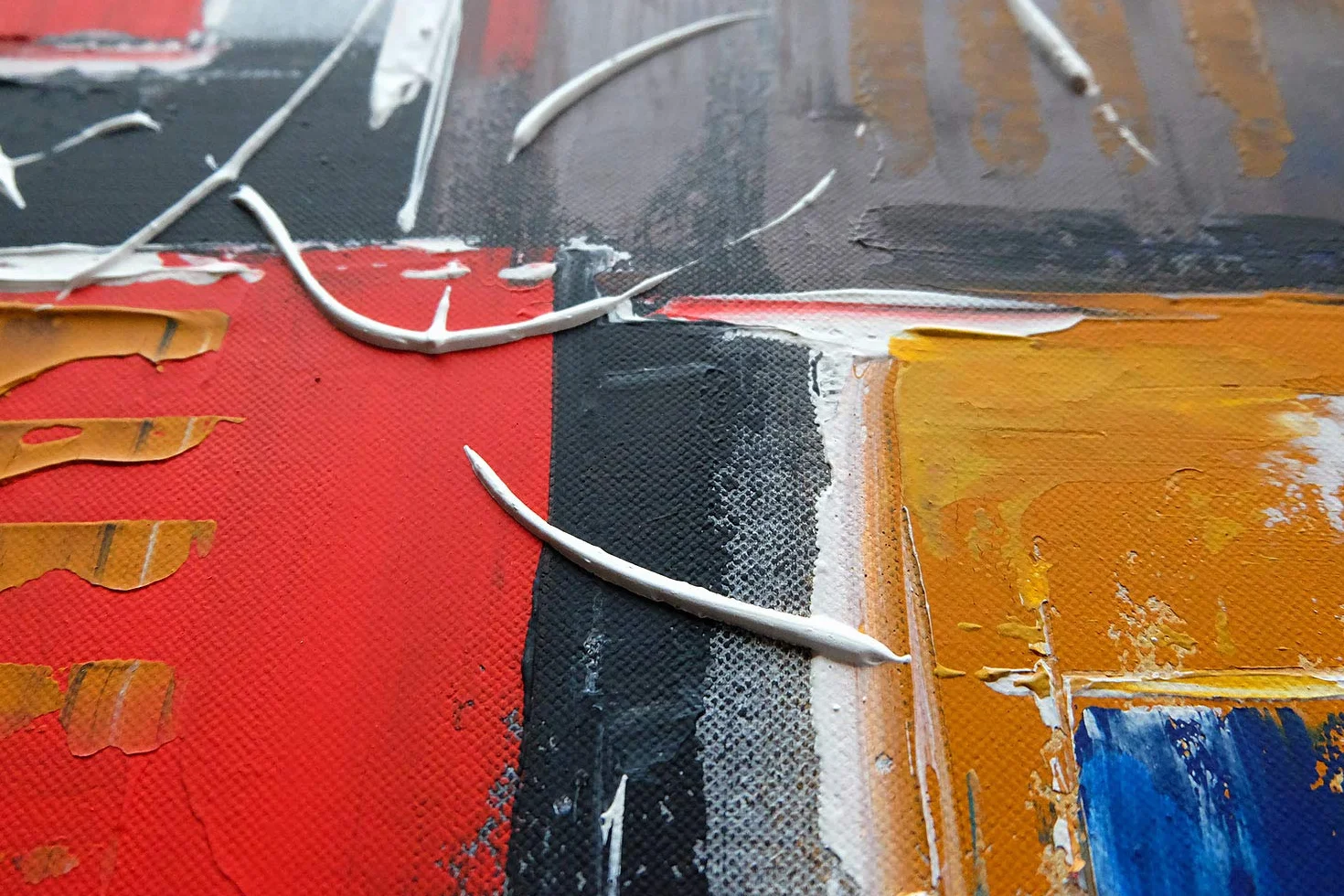 Tableau Peint à la Main 140x70 cm Toile sur Cadre en Bois Moderne