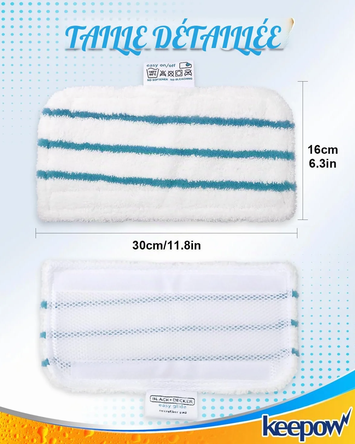 Lingettes pour Black et Decker Balais Vapeur FSM1630S/FSMP20