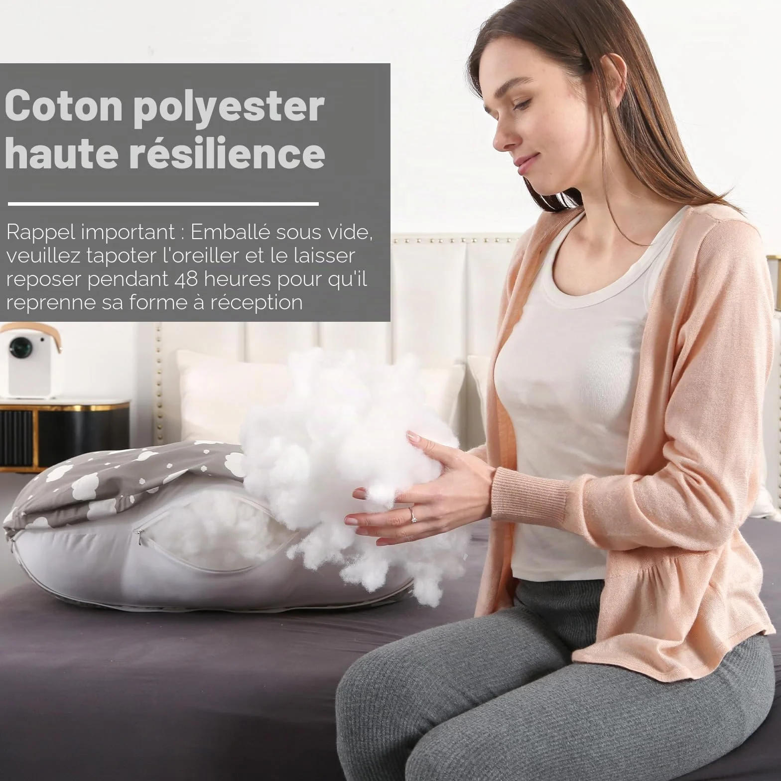 Labtec Coussin d'allaitement multifonctionnel pour bébé avec sangle de taille réglable, housse amovible 100 % coton
