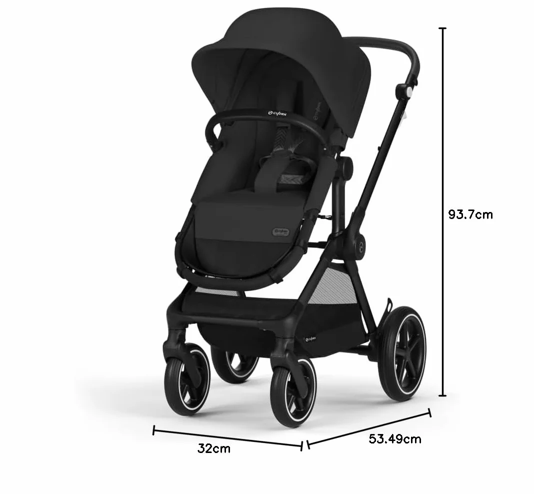 CYBEX Gold EOS Lux Poussette 2-en-1 Système Voyage Moon Black