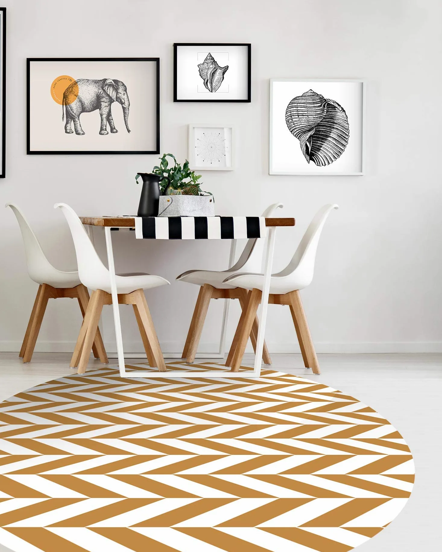 Panorama Tapis du Sol Vinyle Ronde Cuisine Salle de Bain - Différentes Tailles - (Épis de Blé Moutarde 100x100 cm)