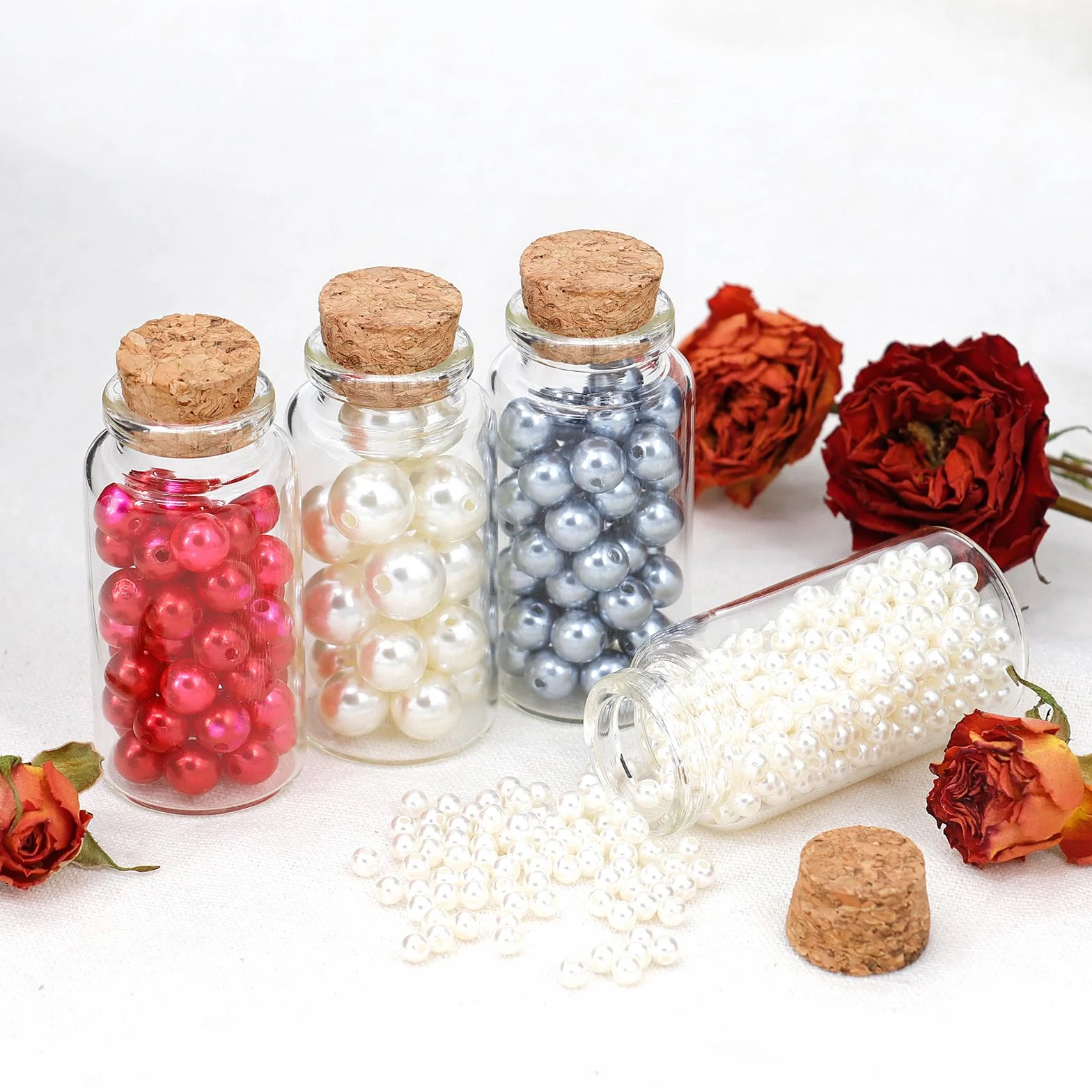 Mini bouteilles en verre 25ml avec bouchons en liège, flacons vides pour épices, mariage, décoration
