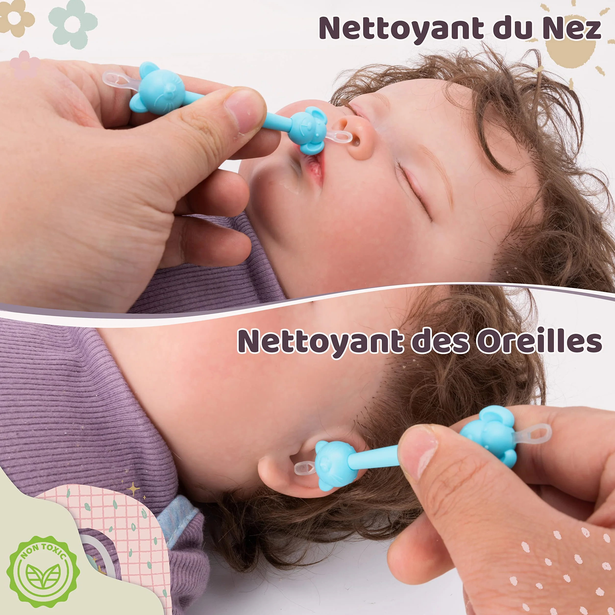 Seringue nasale bébé – Lavage nez avec embout silicone – Pipette nez bébé – 4 x 10 ml – Mouche-bébé manuel – Trousse de soin naissance
