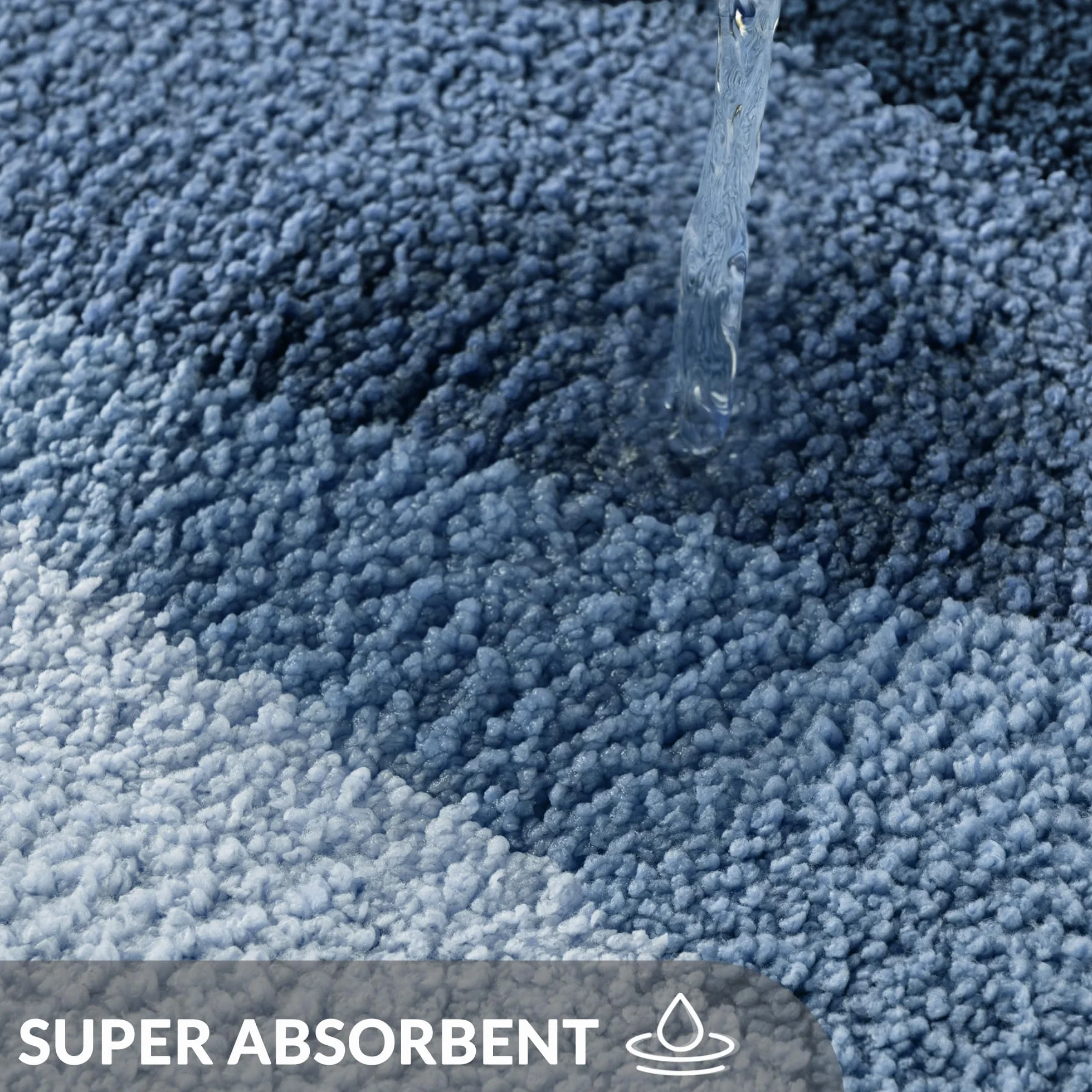 Tapis de Bain en Microfibre Antidérapant 40 x 60 cm Mélangé Bleu
