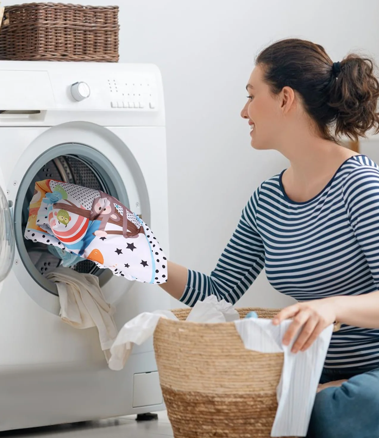 Tapis de Jeu pour bébé 0-6 Mois avec Arche réglable Gymnase développement cognitif