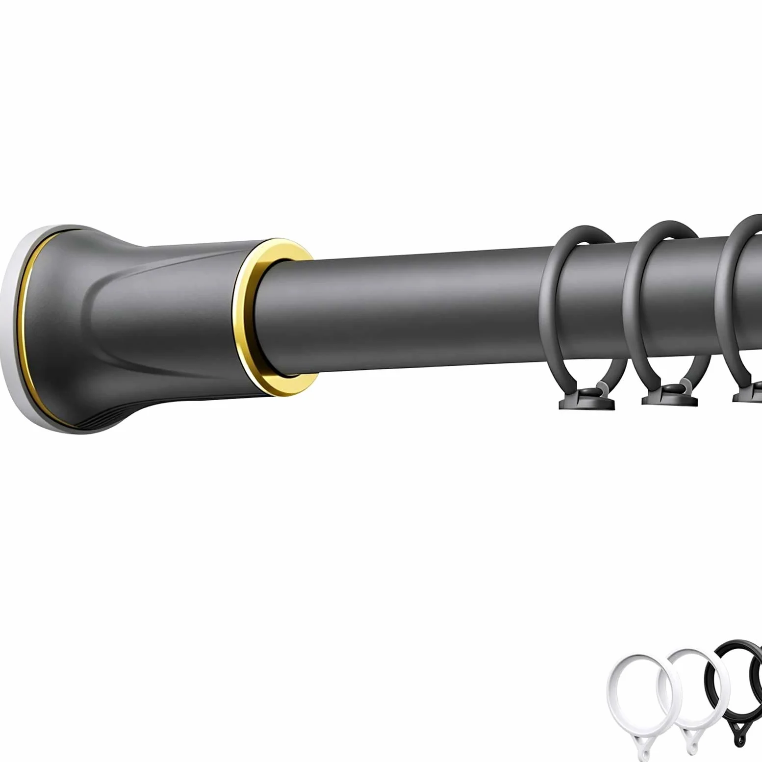 Tringle Rideau Sans Percage Extensible, Tringle de Douche Réglable de 0,7 à 4,7 M, Antirouille pour Salle de Bain, Placard, Fenêtre, Séparation de Pièce(Gray,0.9-1.6m/35-63in)