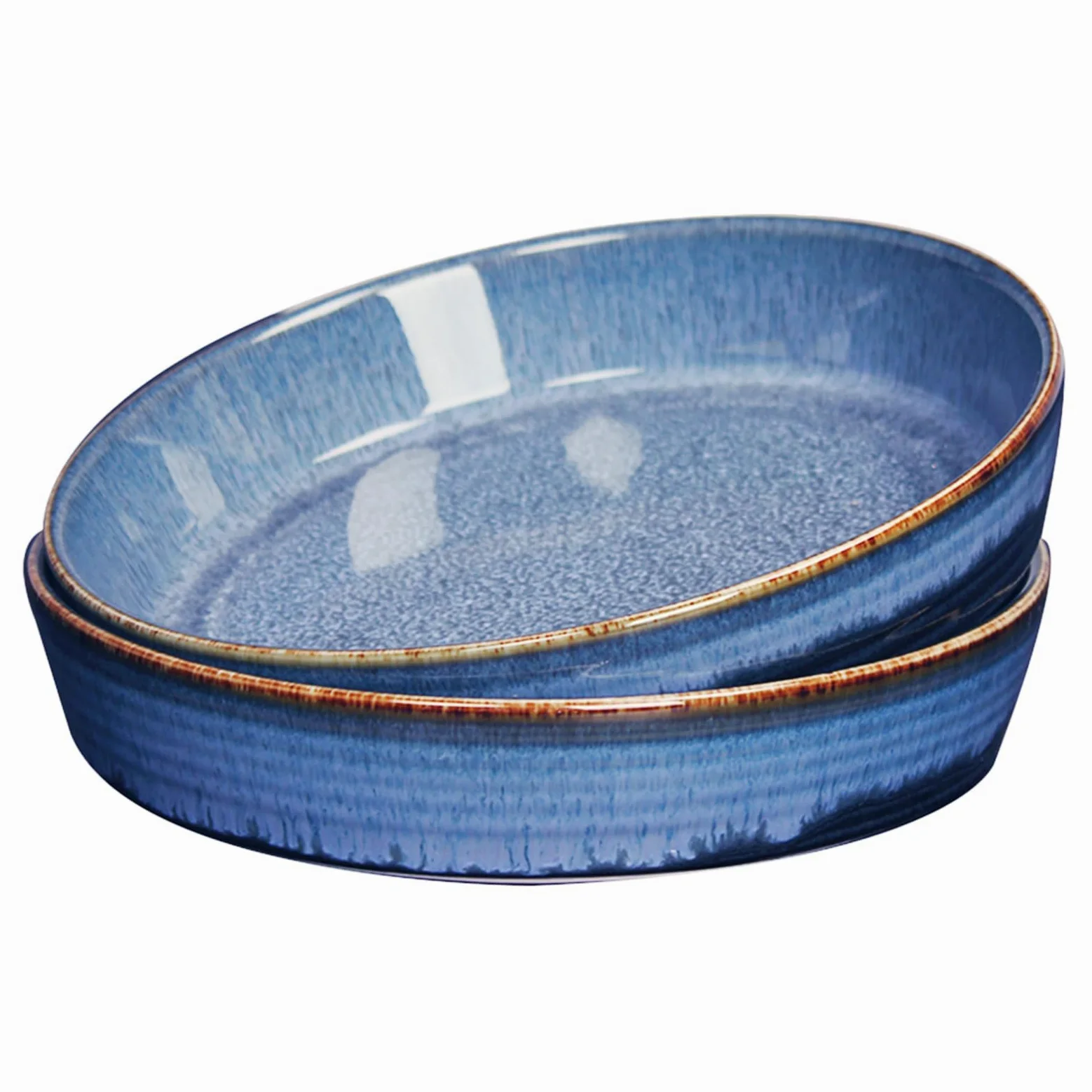 Lot de plats à gratin en porcelaine - Passe au micro-ondes et au four - Pour lasagnes et cordonniers - 481,9 g (20 cm)
