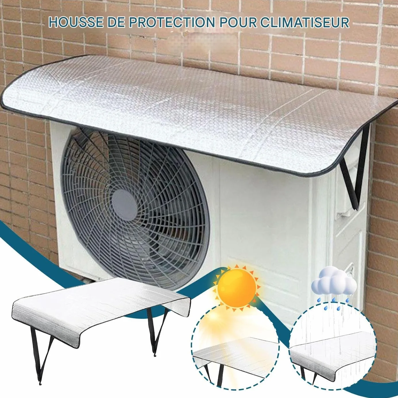 Housses de Protection pour Unités Extérieures de Climatiseur Imperméable Pare-Soleil