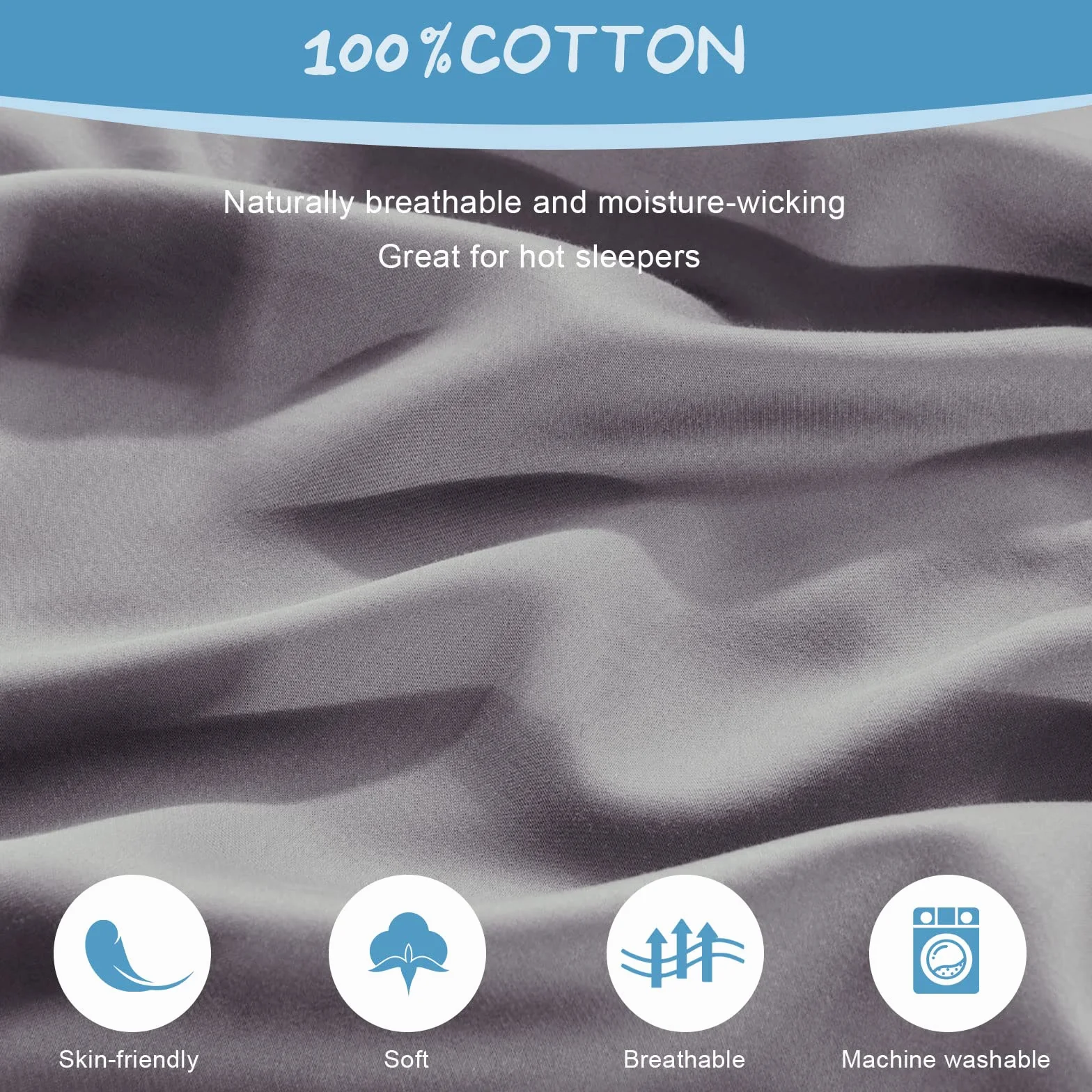 Lannvan Oreiller de Grossesse en Forme de J pour Femme Enceinte - Coussin d'Allaitement et Maternité avec Housse Lavable 100% Coton Gris