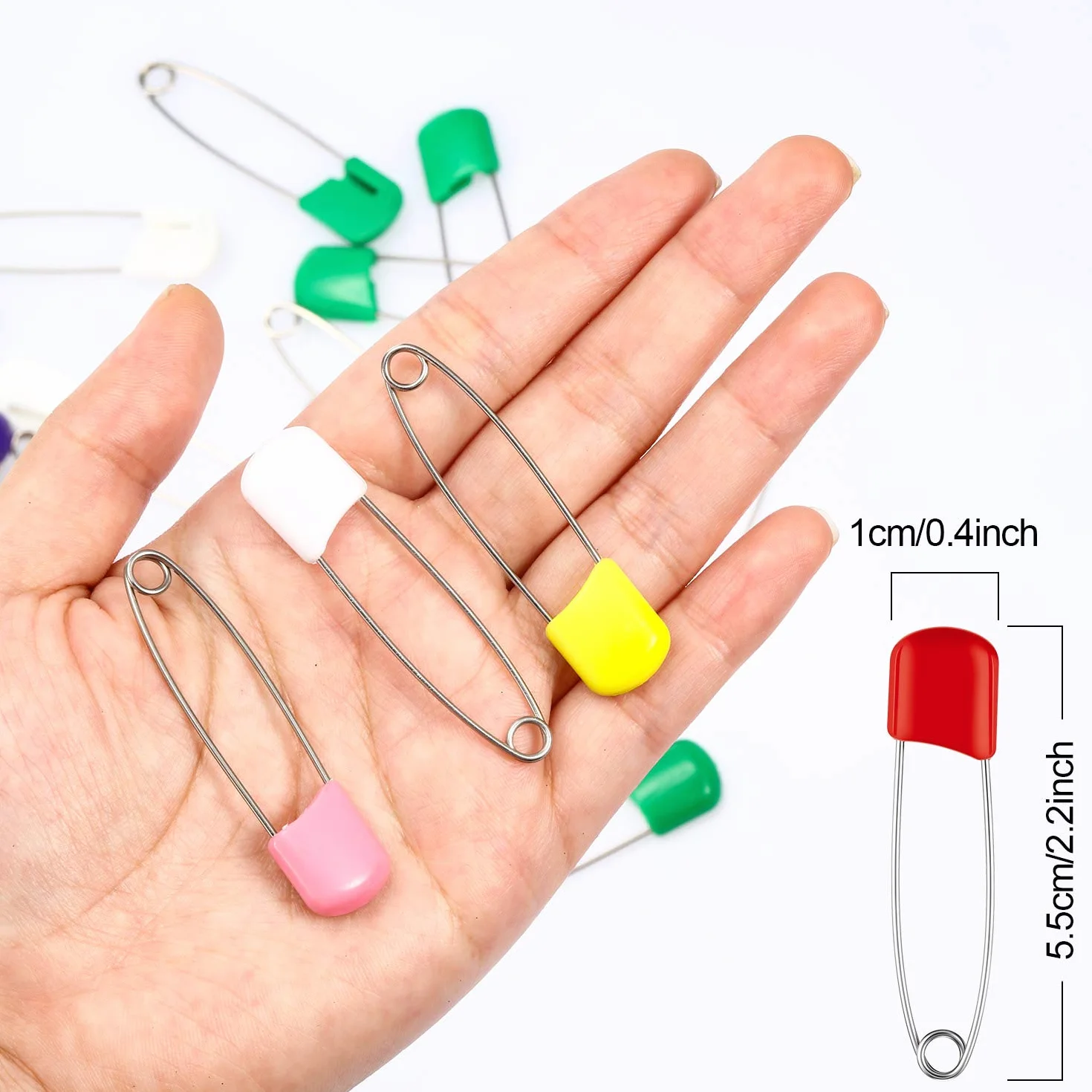 Épingles de sécurité en Acier Inoxydable 5,6 cm Lot de 50 avec Pochette en Velours