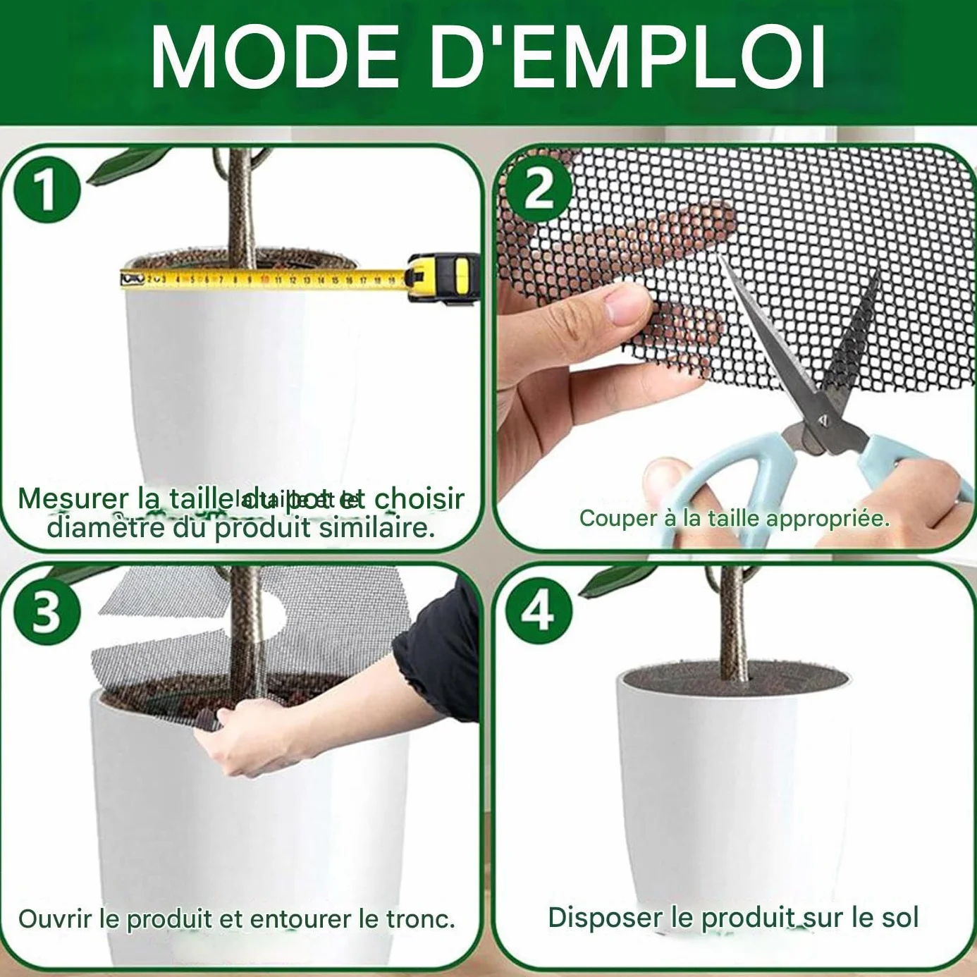 Grille De Protection pour Pot De Plantes & Fleurs Diamètre 40 cm - Empêche Les Chats De Creuser