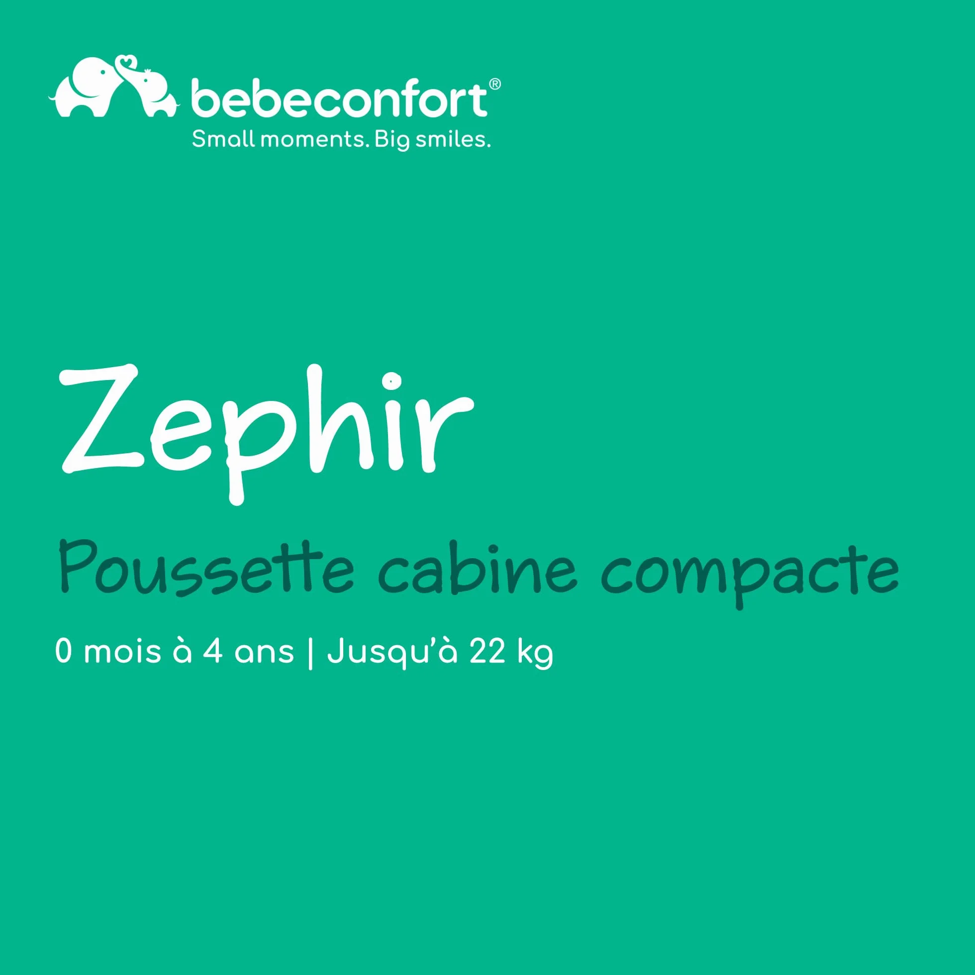 Bebeconfort Zephir poussette bébé compacte 0-4 ans 22 kg légère 5.6 kg voyage cabine siège inclinable panier Mineral Graphite
