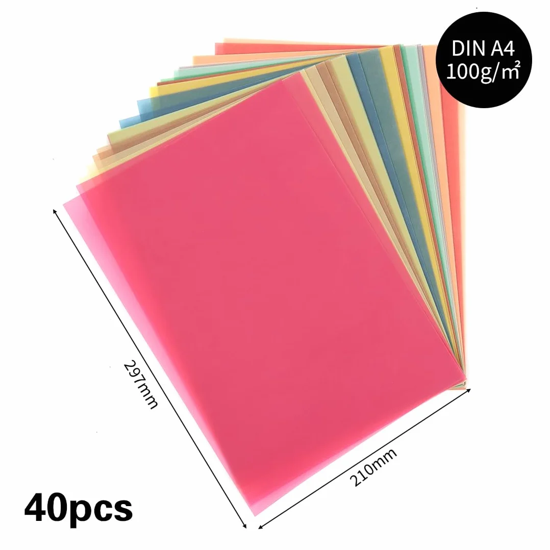 Papier Vitrail Couleur A4 20 Couleurs Transparent Loisir Creatif