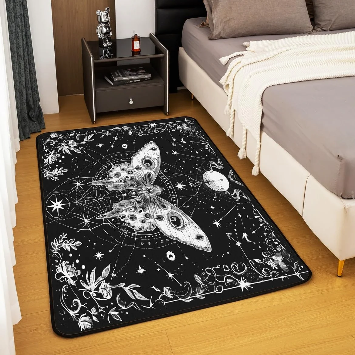 Homemissing Tapis de salon motif soleil et lune - 100 x 150 cm - Style bohème - Pour enfants et adultes - Motif galaxie - Astrologie - Tapis décoratif d'intérieur