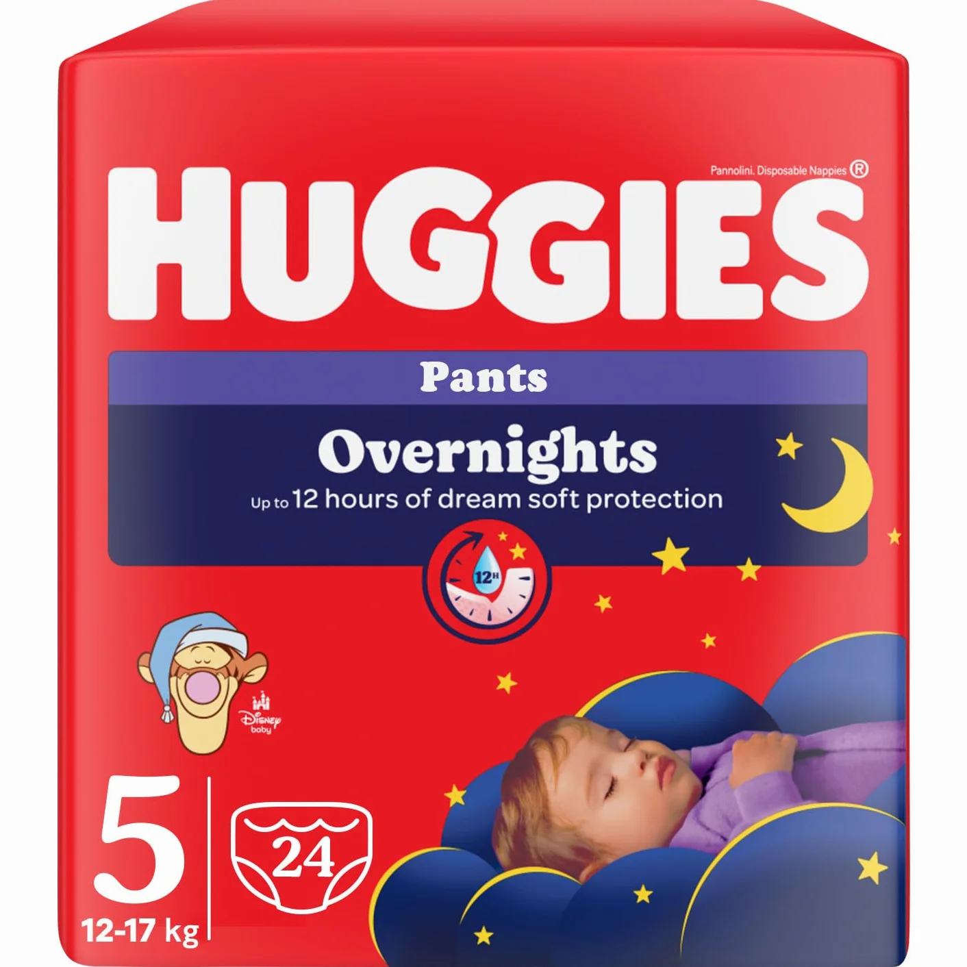 Huggies Couches Nuit Taille 5 (12-17 kg) Lot de 24 Design Disney