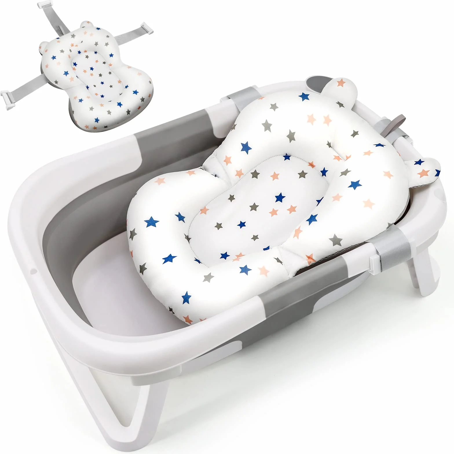 Glenmore Coussin de Bain Bébé Transat pour Baignoire Matelas Réducteur Hamac 0-12 Mois Siège Réglable