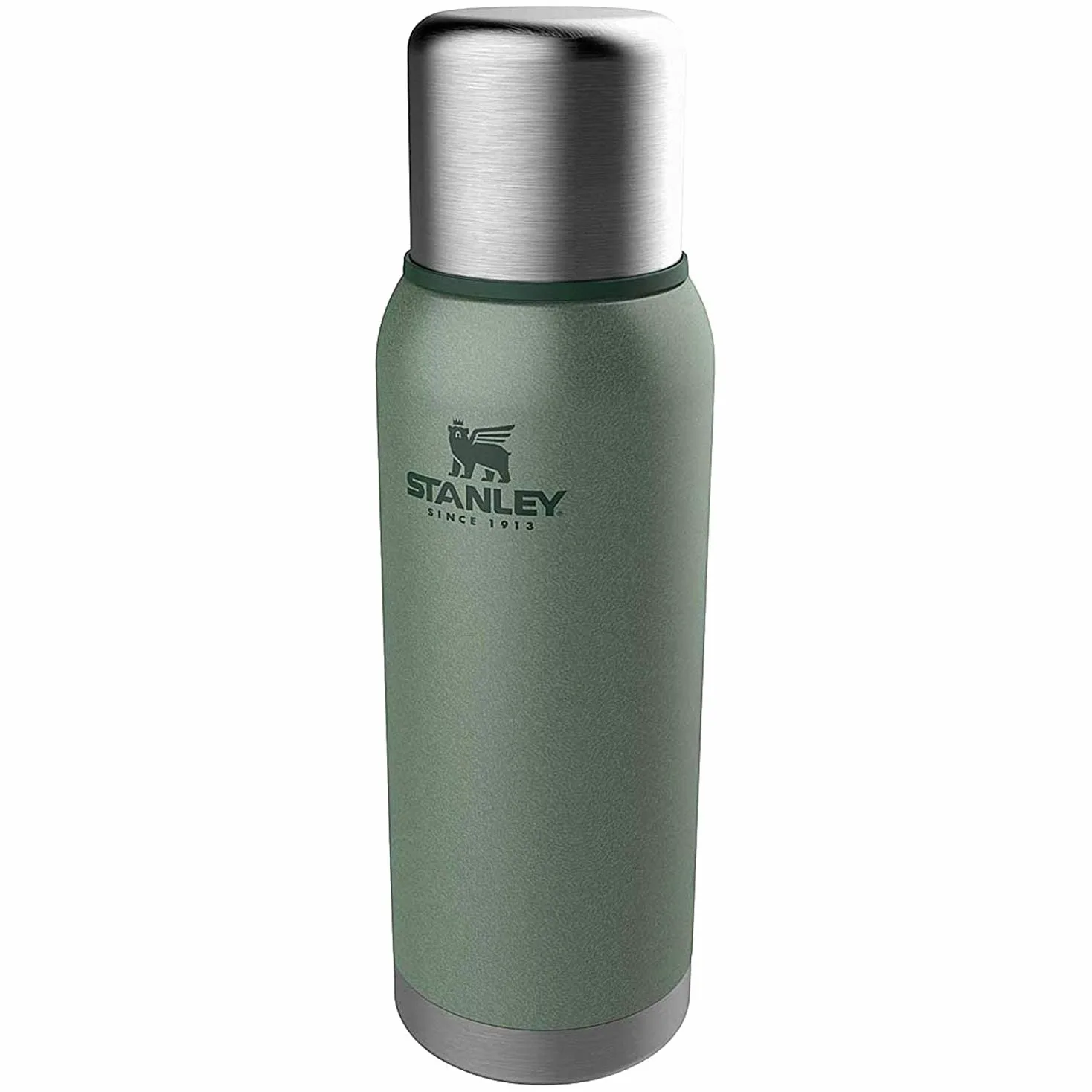 Stanley 1913 Adventure Thermos 1L - Hammertone Green | Maintient la Température 24h (Chaud/Froid) - Bouteille Isotherme - Sans BPA - Termosse Cafe Chaud - Gourde Inox