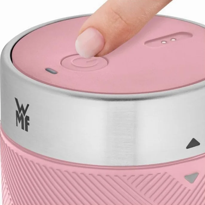 WMF Küchenminis Mix on the Go 300 ml, Mini Mixer to Go, USB Mixer Smoothie Maker, mixeur personnel rechargeable, mixeur portable pour smoothies, shakes, rose