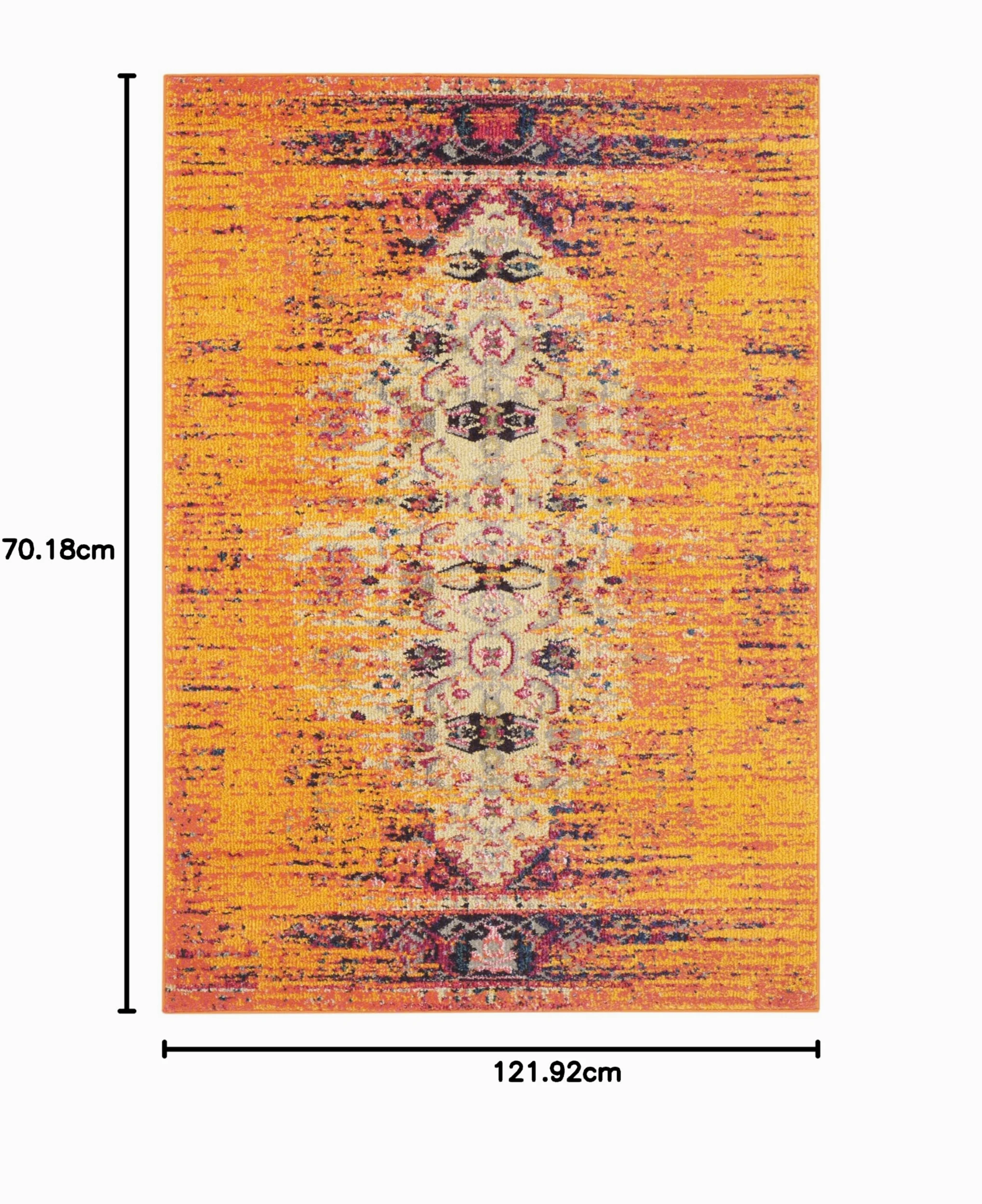 SAFAVIEH Tapis Boho Pour Salon, Salle à manger, Chambre à coucher - Monaco Collection, Tapis à poil court, Orange et Multi, 122 X 170 cm