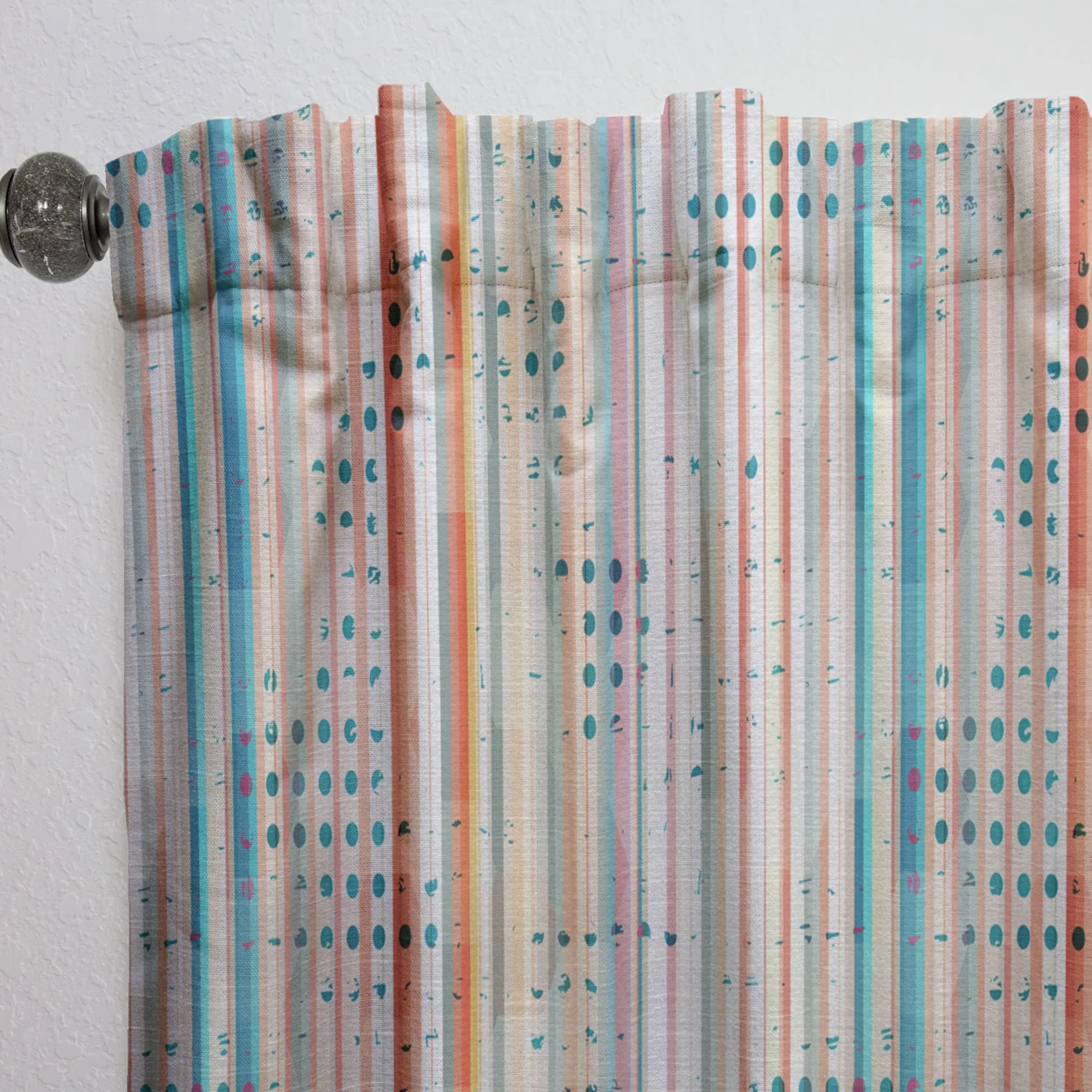 DesignQ Grunge Line Rideaux pour Chambre à Coucher, Salon, Isolation Thermique, 132 x 160 cm