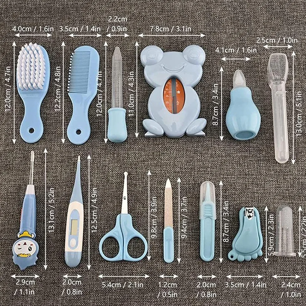 Kit de toilettage pour bébé 13 pièces, ensemble de soins de sécurité
