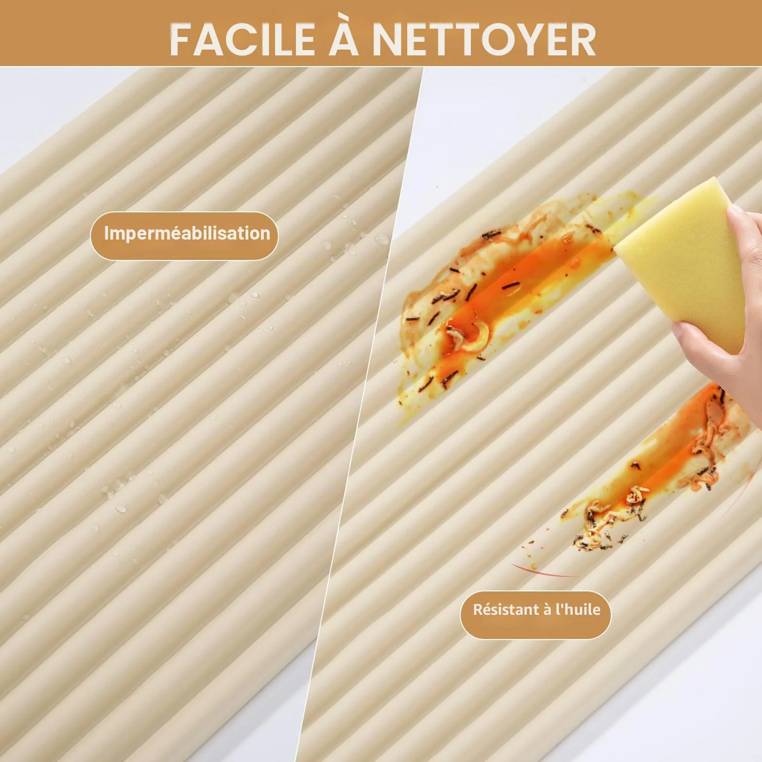 Protection d'Angles et Rebords pour Bébé Élastique 20cm Coussin Beige