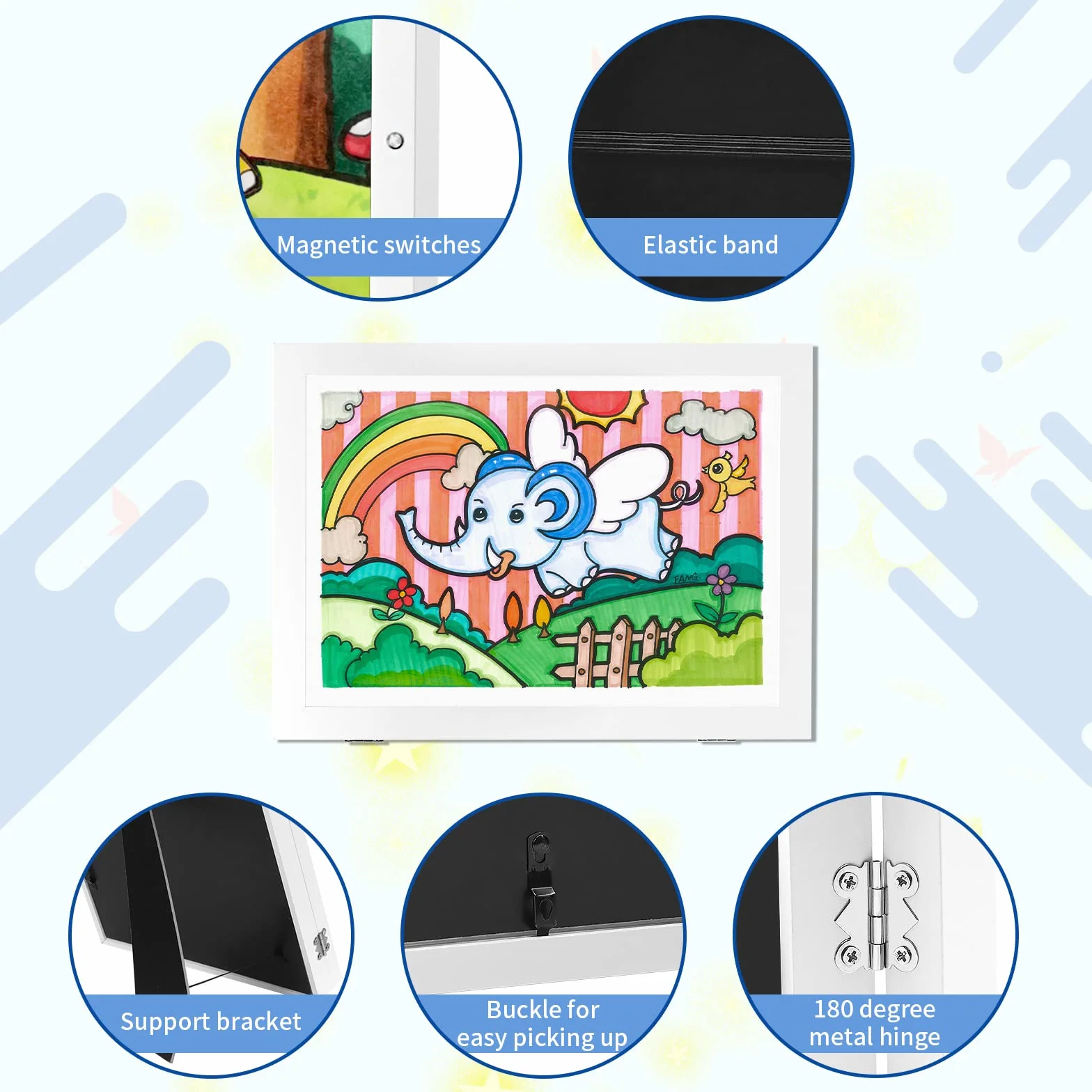 Cadre Photo A4 Blanc pour Dessin Enfant