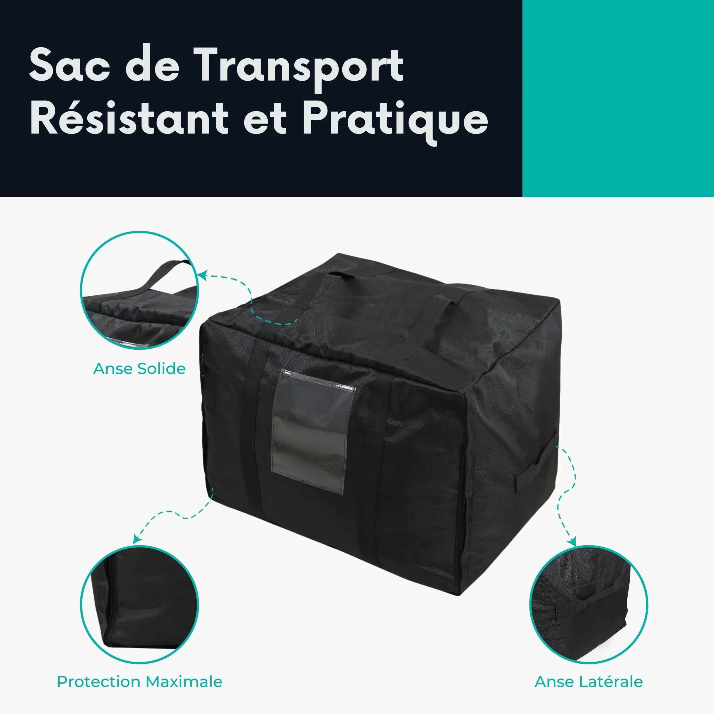 bananair Sac de Rangement sous Vide XXL + Grand Sac de Rangement et Transport - Résistant et Pratique pour Ranger Votre Gros Pouf XXL de 160 cm