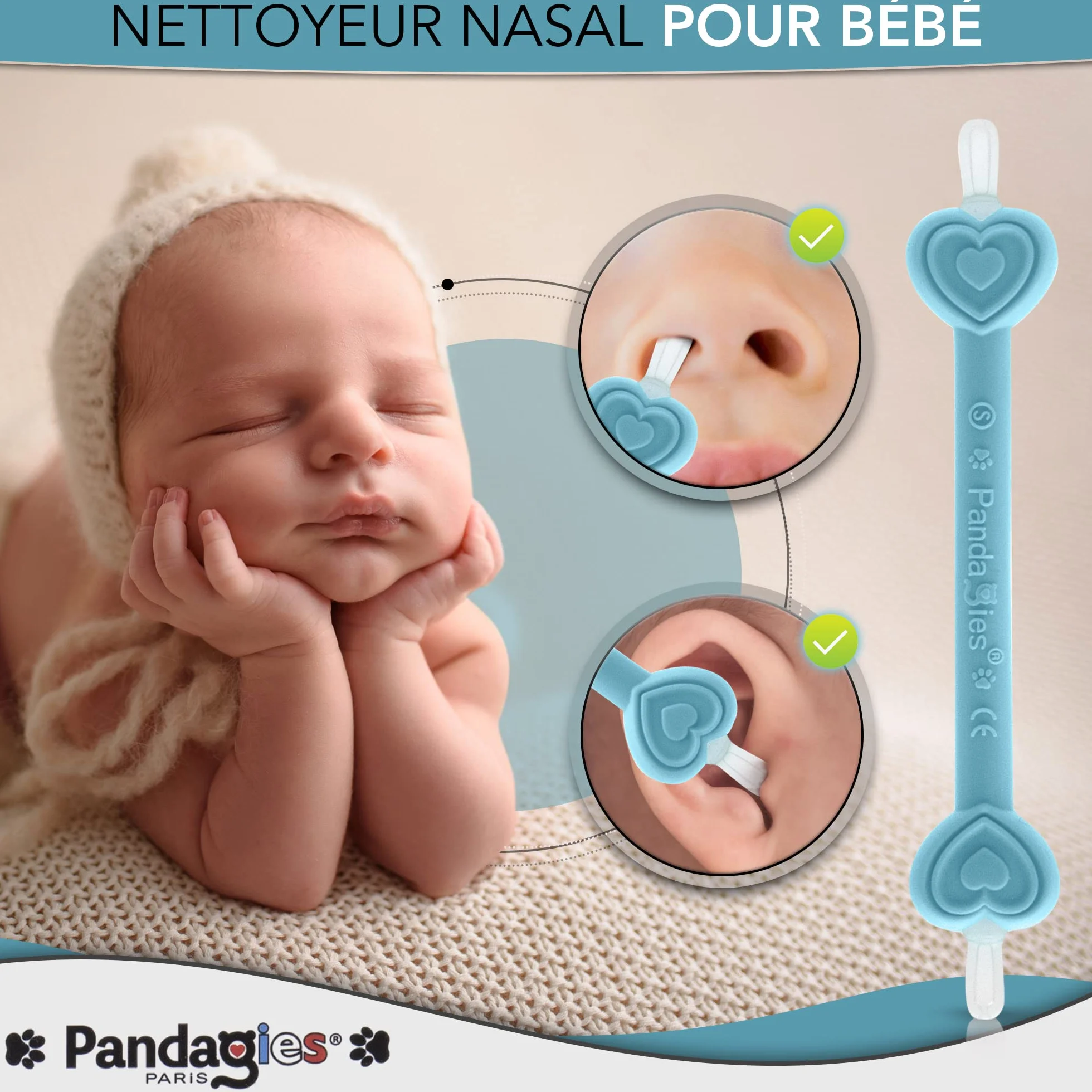Nettoyeur Nasale Bébé Aspirateur Nasal Nourrisson Compatible Mouche Nez Sérum Physiologique