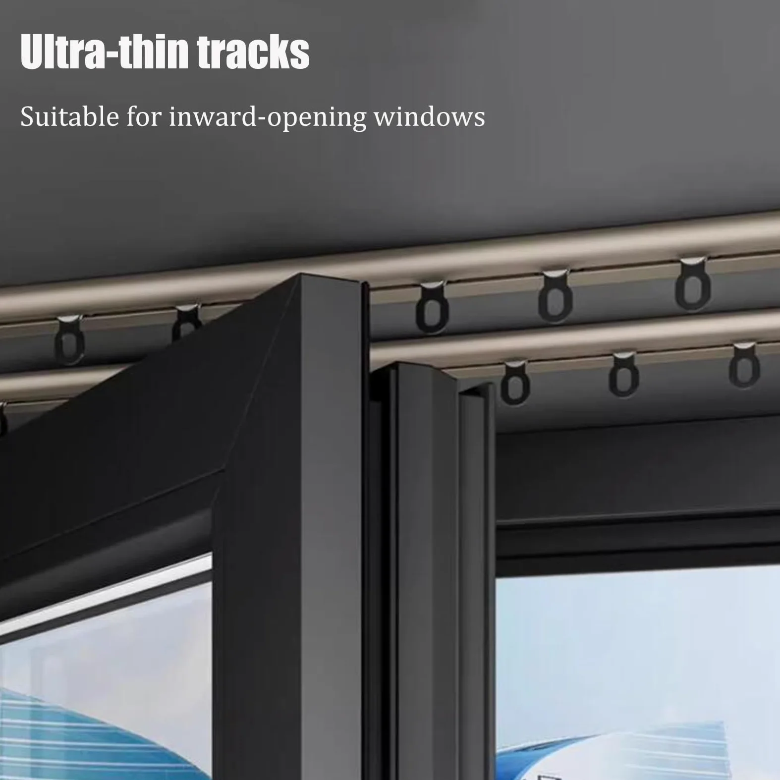 Rail Rideaux Plafond 1m 2m 3m 4m 5m 6m Tringle À Séparation De Pièces En Aluminium Rail Simple Pour Rideaux Rail Rideaux Plafond Silencieux Avec Crochets À Rouleaux Pour Bureau(White,2.8m/9.2ft)