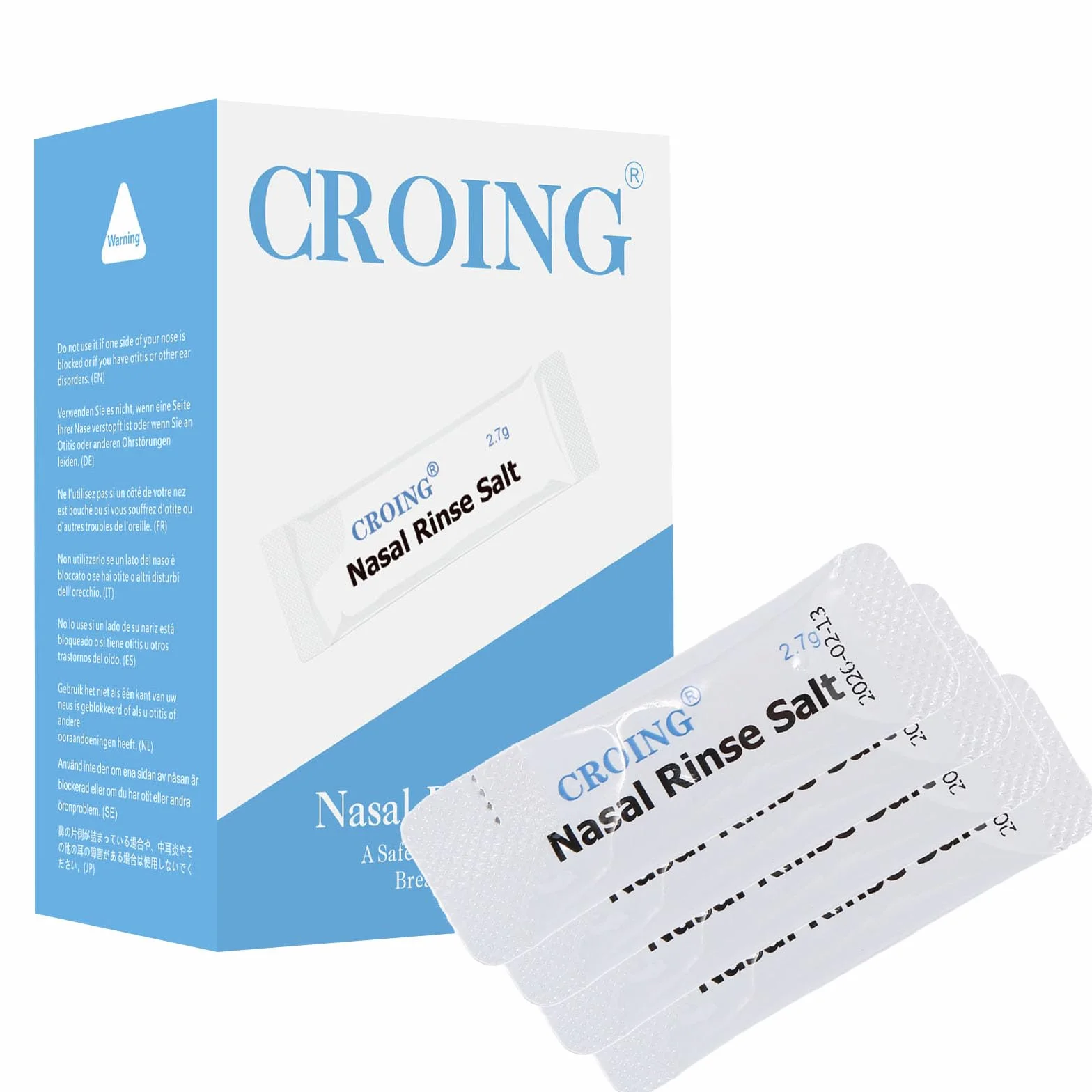 CROING Sel Lavage de Nez 120 x Sachets Rinçage Nasal Sinus