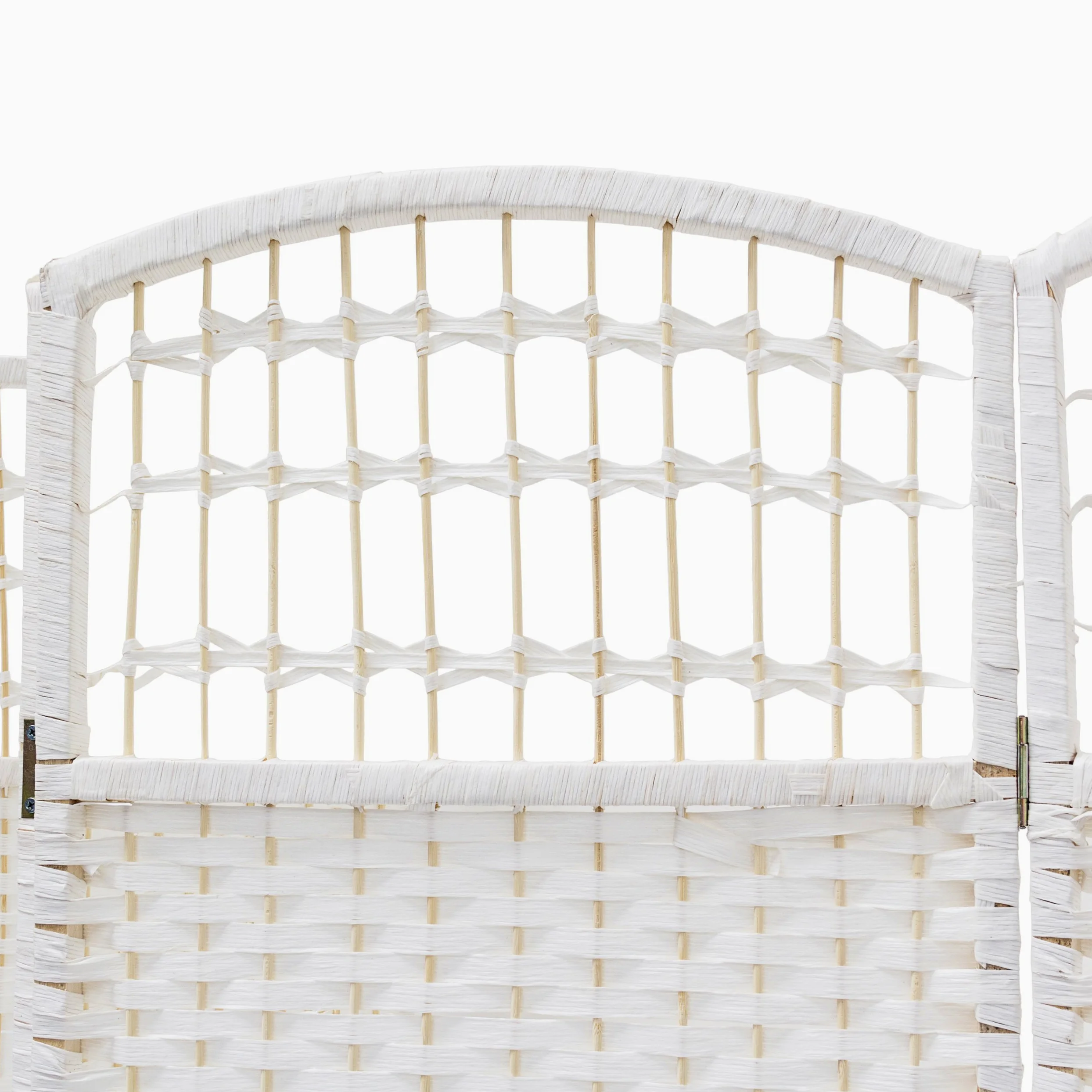 Relaxdays Paravent 4 panneaux bambou pliable protège de la lumière séparateur pièce pliant cloison mur HLP 179 x 180 x 2 cm, blanc