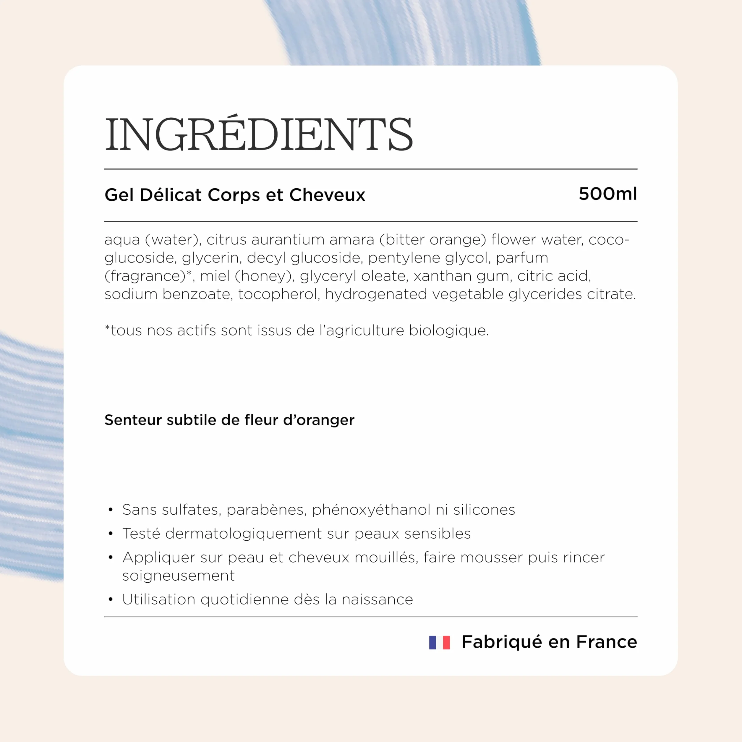 Minois Paris Gel Lavant Délicat Bébé Corps & Cheveux 500ML Sans Parabènes Sulfates