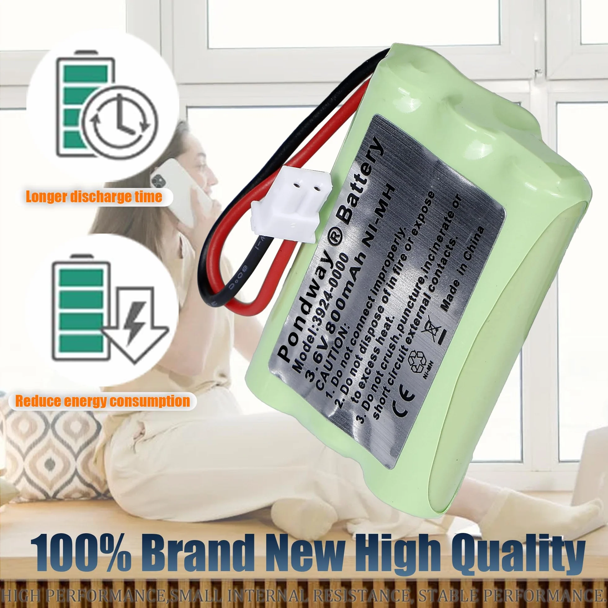 Batterie NiMH 900mAh 3.6V pour Babyphone Compatible Vtech BM5463 Fisher Price J2457 Motorola MBP33S