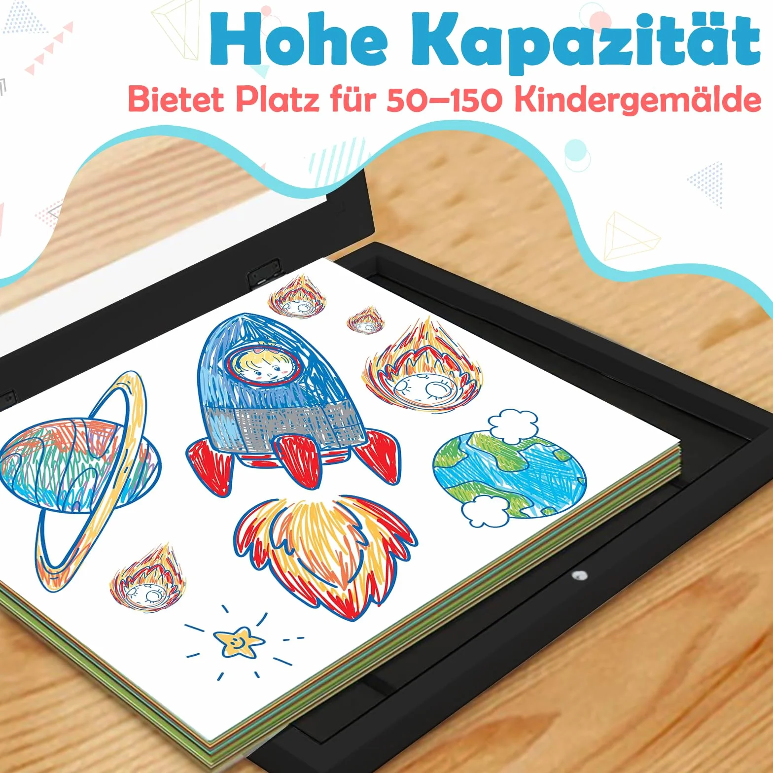 Cadre Dessin Enfant A4, Cadre Photo Pliable Noir