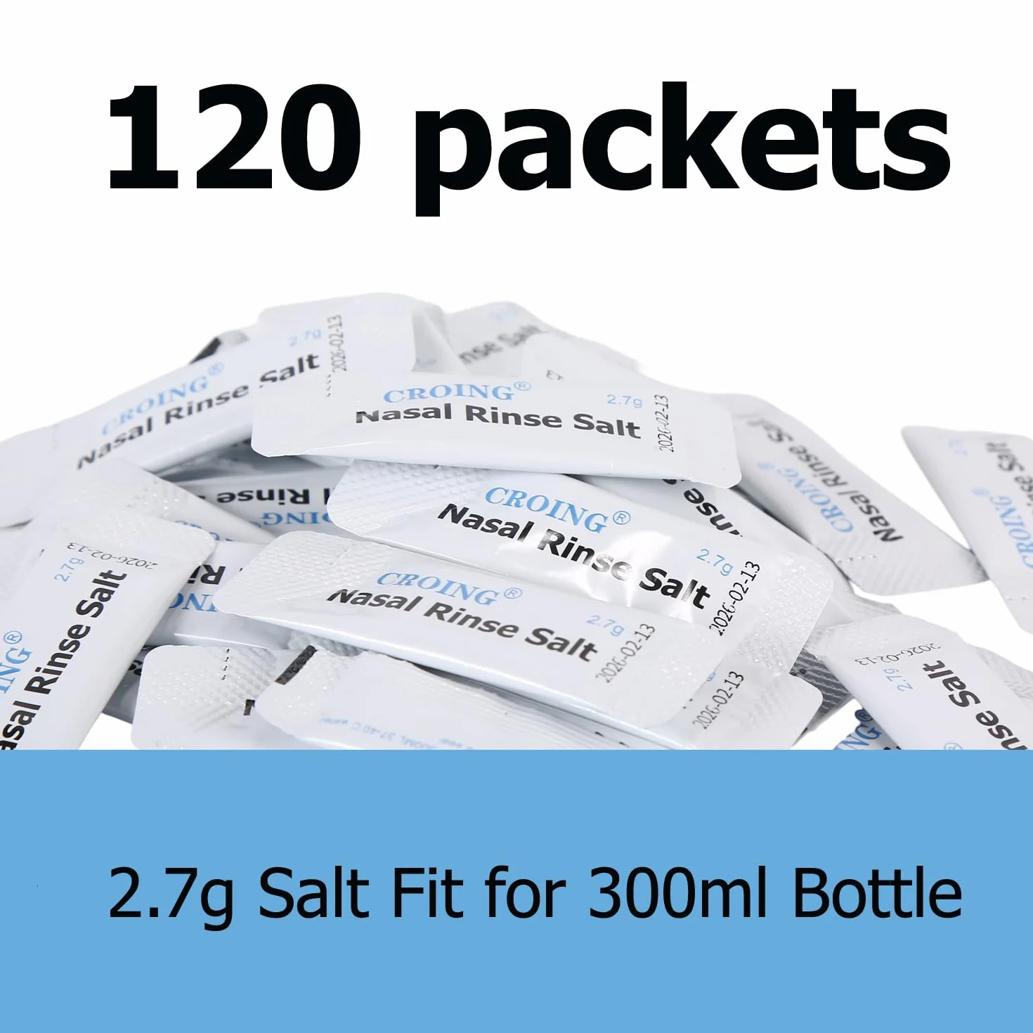 CROING Sel Lavage de Nez 120 x Sachets Rinçage Nasal Sinus