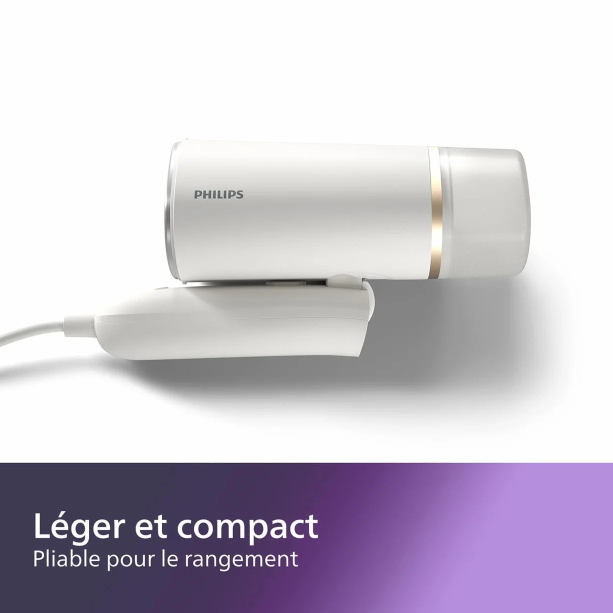 Philips Défroisseur à Main 3000 Séries 1000W Vapeur 20g/min Réservoir 120ml STH3020/10 Blanc