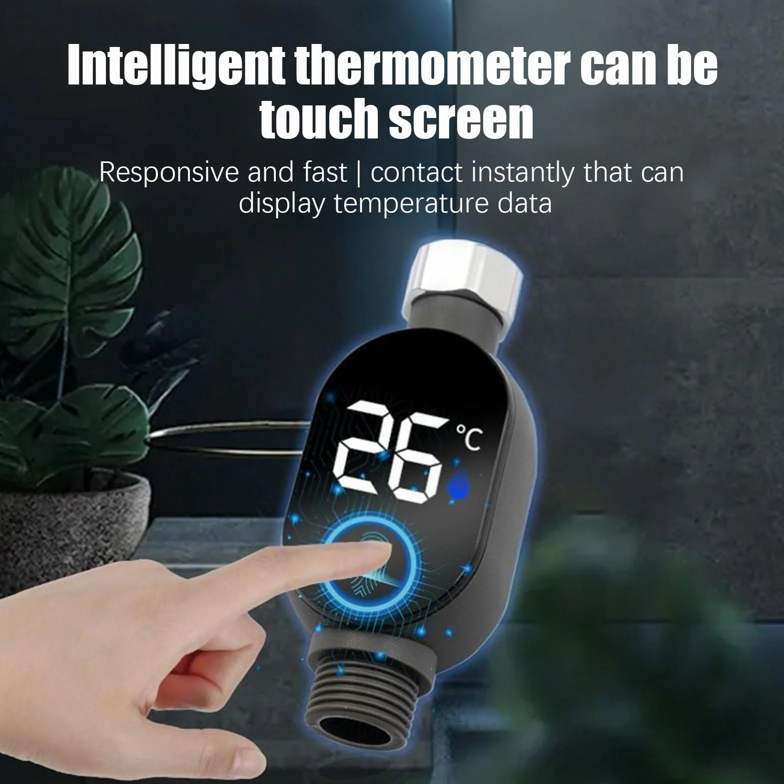 Thermostat de bain imperméable avec affichage LED, moniteur de température de douche