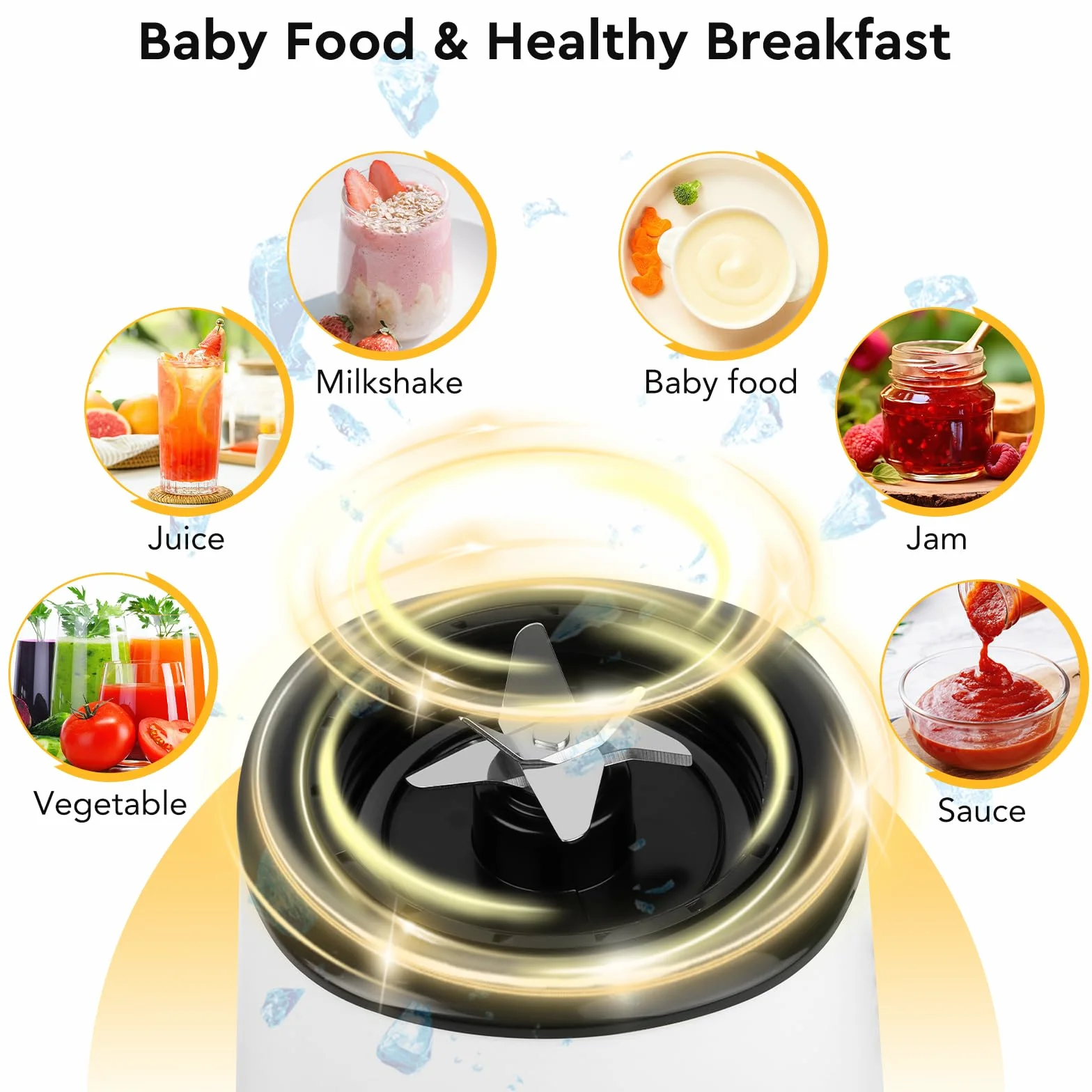 Mini Blender Portable Sans BPA 23000 tr/min 300 W Bouteille Double Paroi 600 ml 400 ml