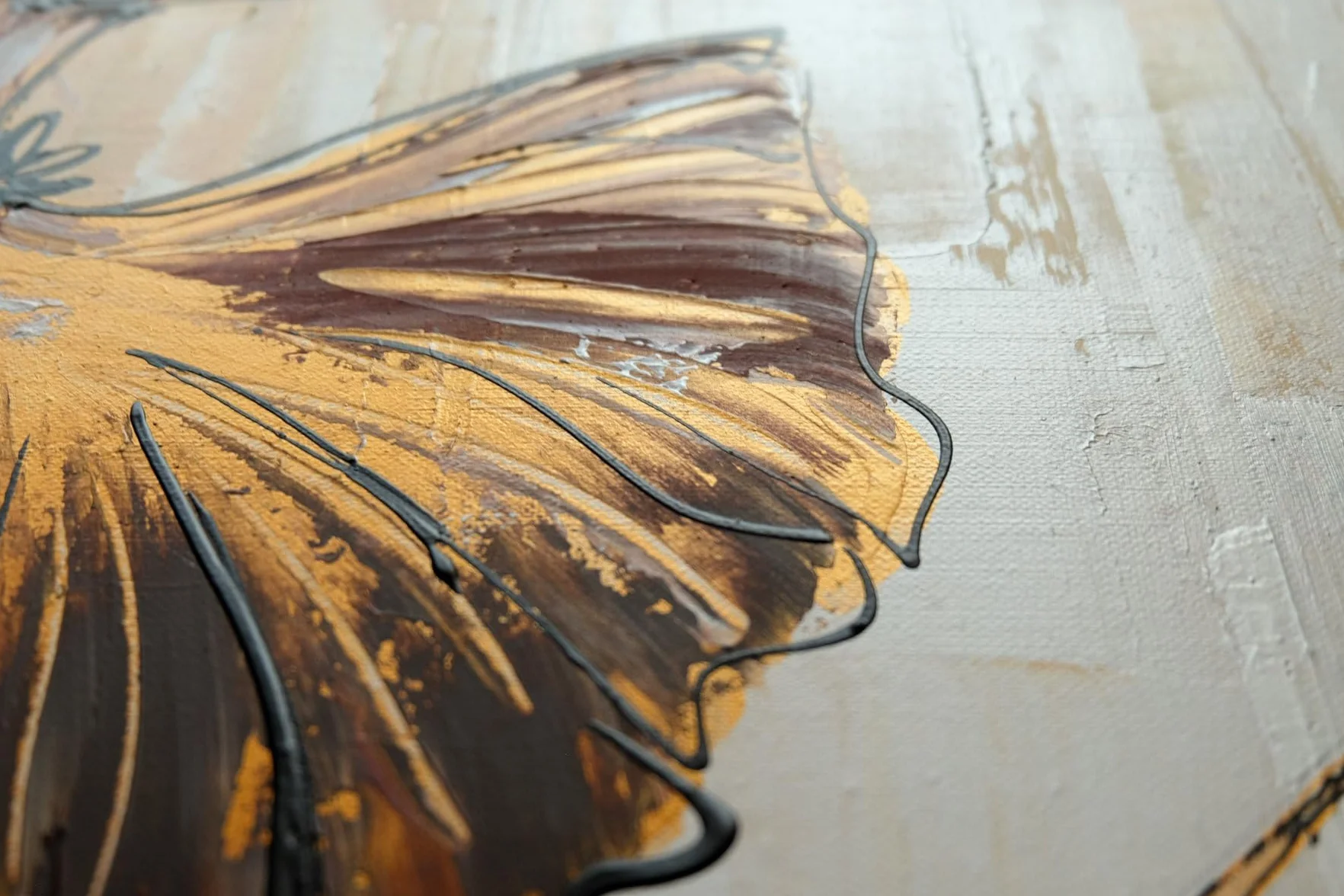 Monica Mirafiori Tableau Peint à la Main 120x60 cm Toile sur Cadre en Bois