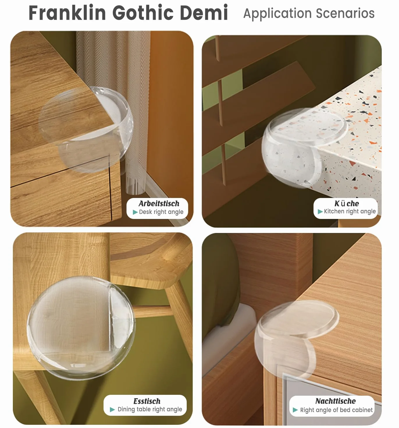 FUHOMI 24PCS Coin de Table Protection Bebe Protege Meuble Bébé Angle de Table avec Colle Améliorée