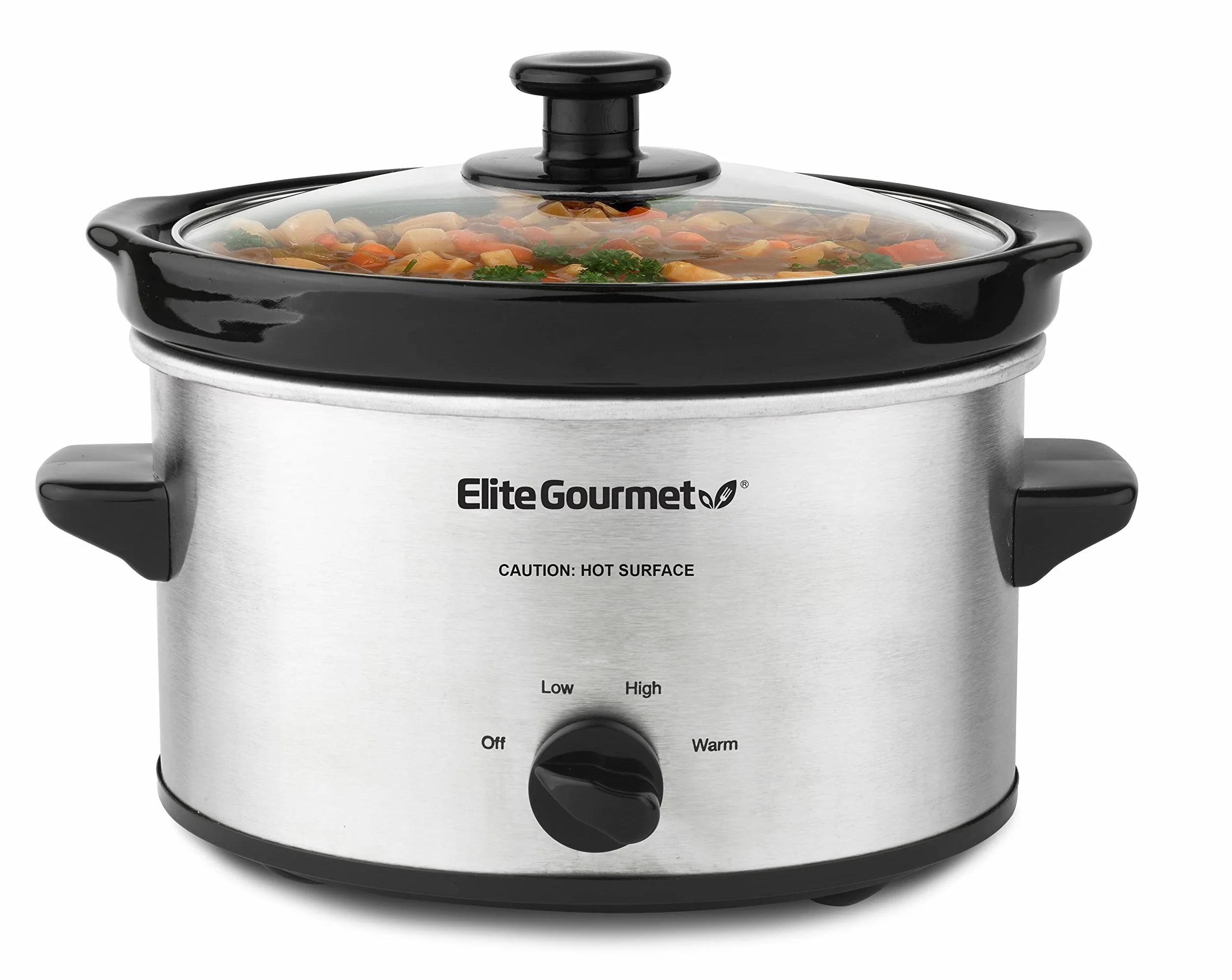 Elite Gourmet MST-275XS Mijoteuse ovale 1,9 L acier inoxydable température réglable