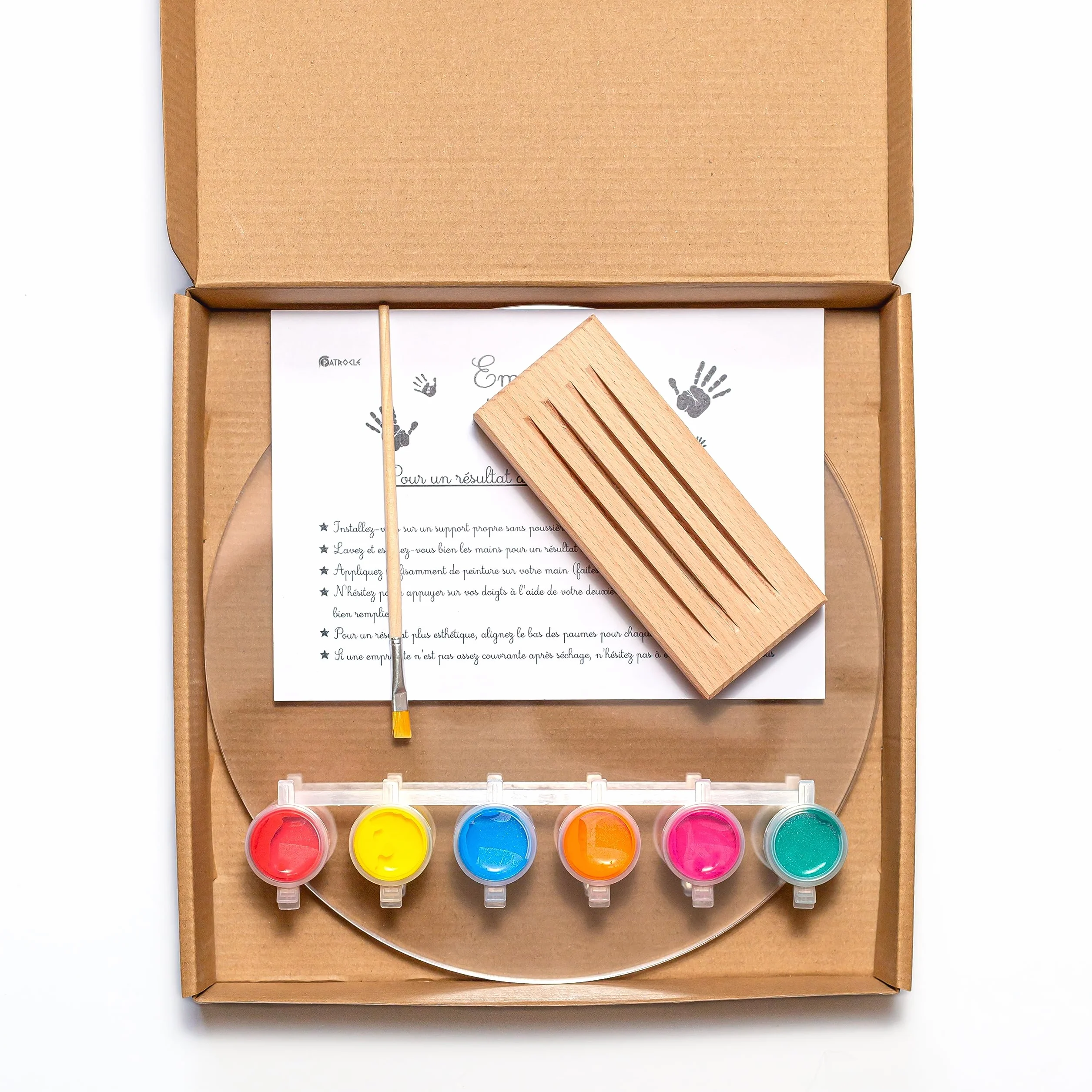 LouYou Kit Empreinte de Mains Famille de 4 - Couleurs Peps - Cadeau Naissance Bébé - Coffret Souvenir Made in France