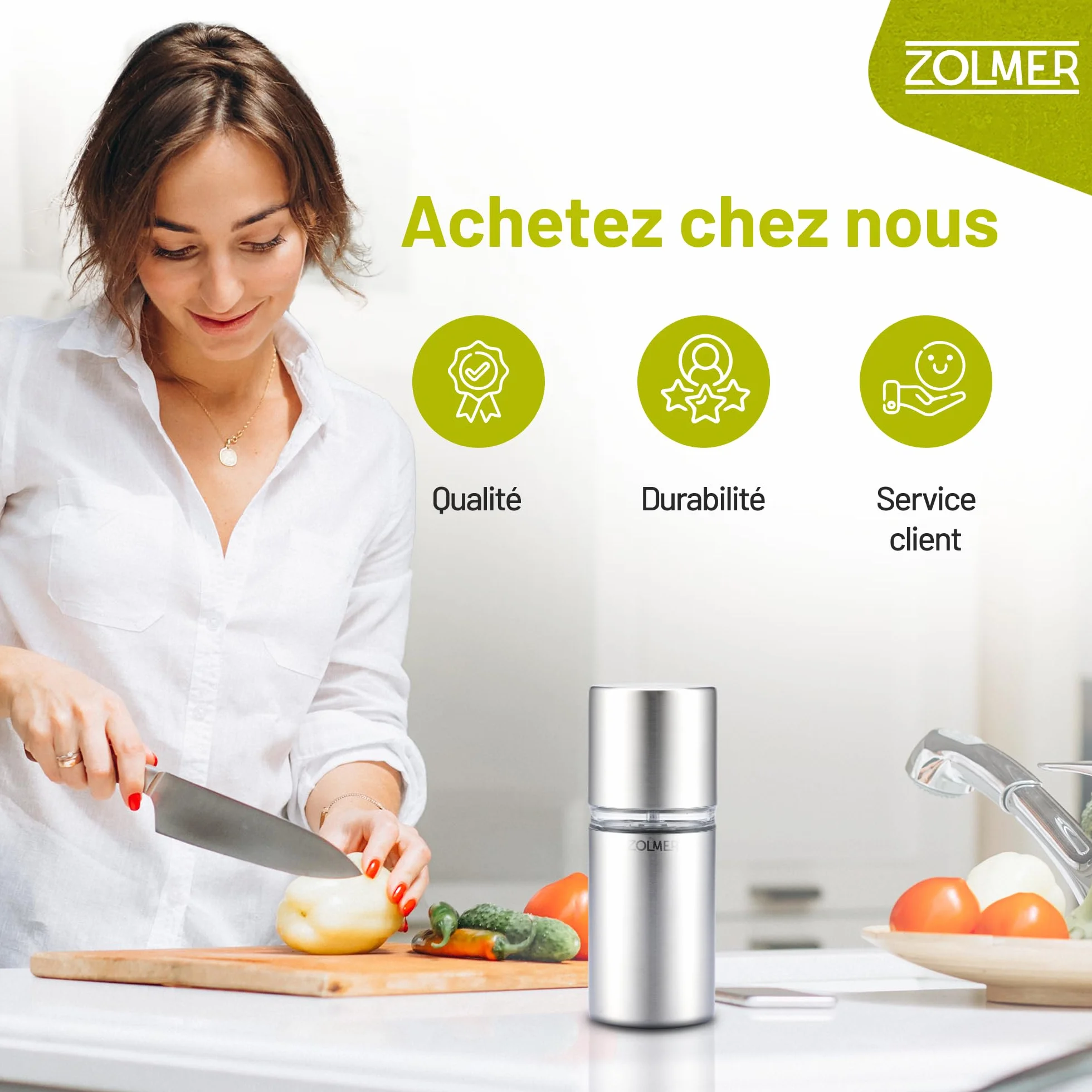 Râpe à Noix de Muscade en Acier Inoxydable avec Récipient de Conservation Broyeur pour Poudre Fine