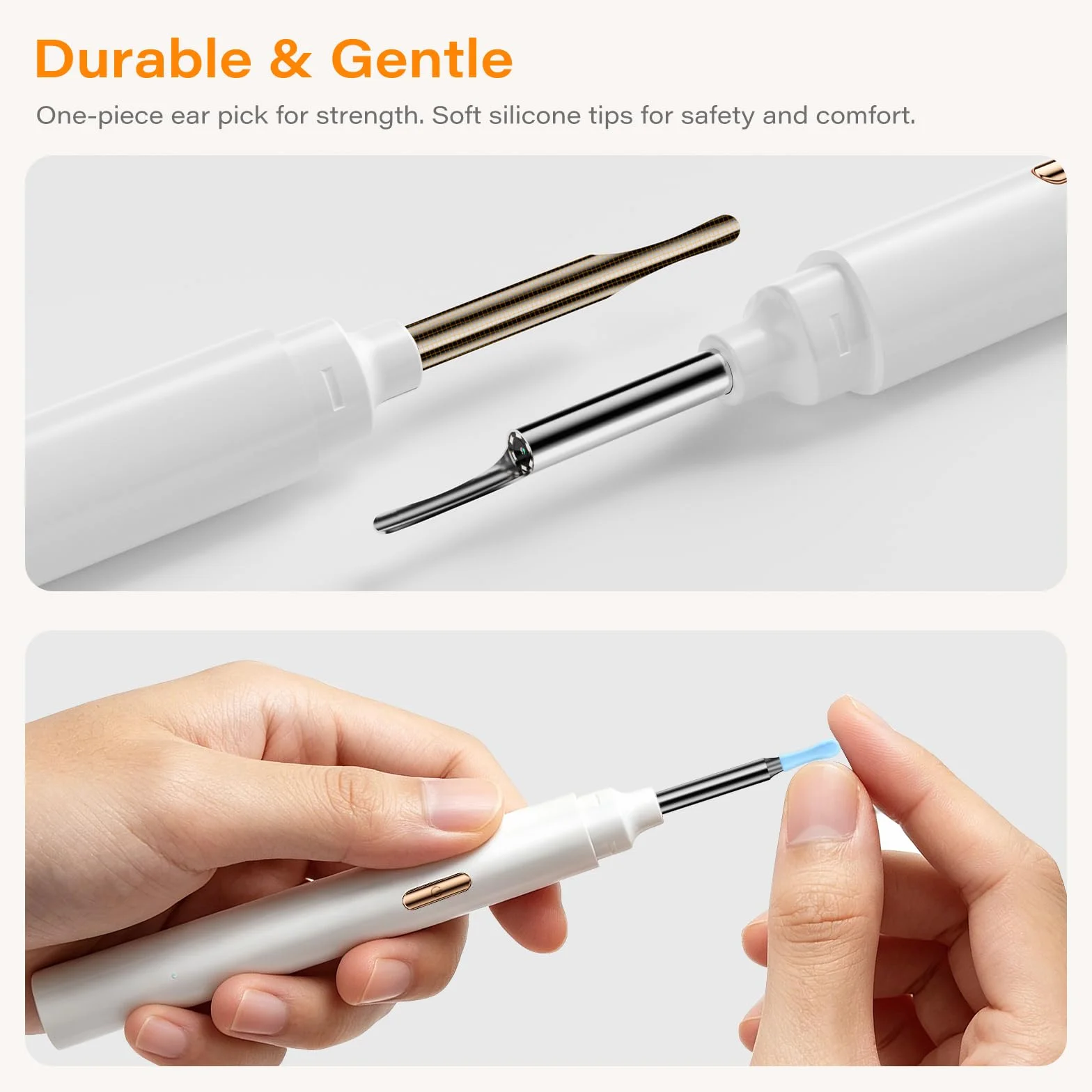 Otoscope Cure Oreille avec Écran Intégré et Gyroscope, Caméra 1080P HD 6 LED, Kit Élimination Cérumen